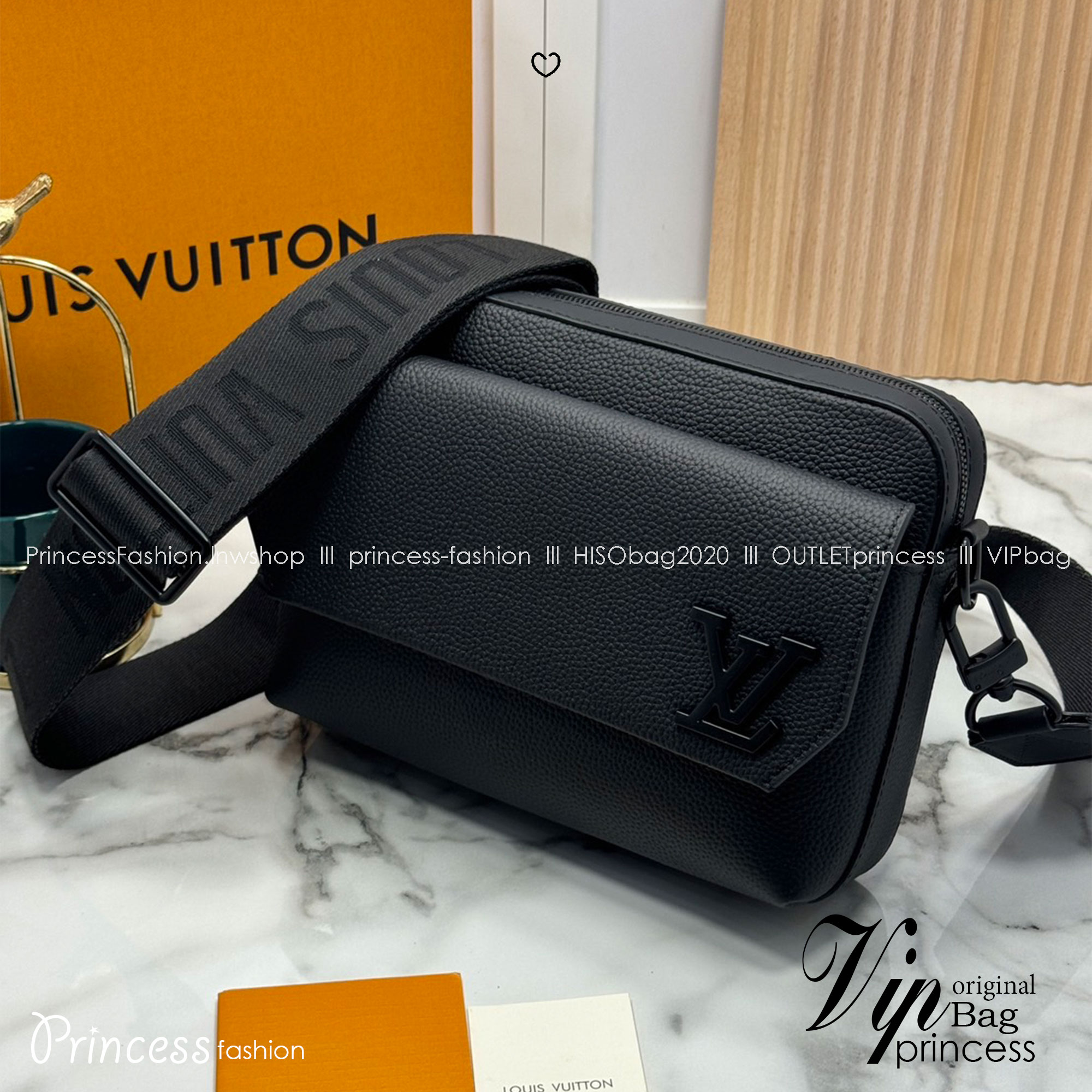 LV Fastline Messenger Bag กระเป๋าสะพาย ทรงแมสเซ็นเจอร์ สีดำเต็มใบสวยคลาสสิก หนังแท้สัมผัสนุ่ม ผสานสไตล์และฟังก์ชันการใช้งานเข้าด้วยกันอย่างลงตัว