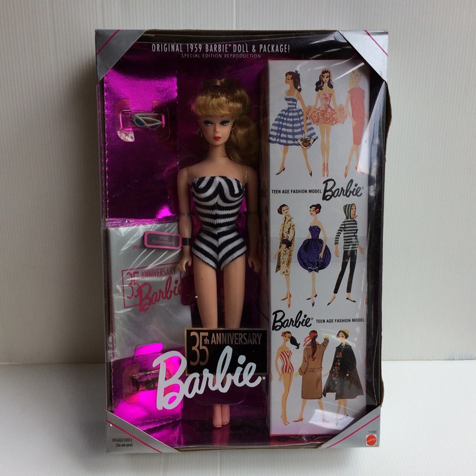 ตุ๊กตาบาร์บี้แท้ 35th Anniversary Original 1959 Barbie doll & Package Special Edition Reproduction