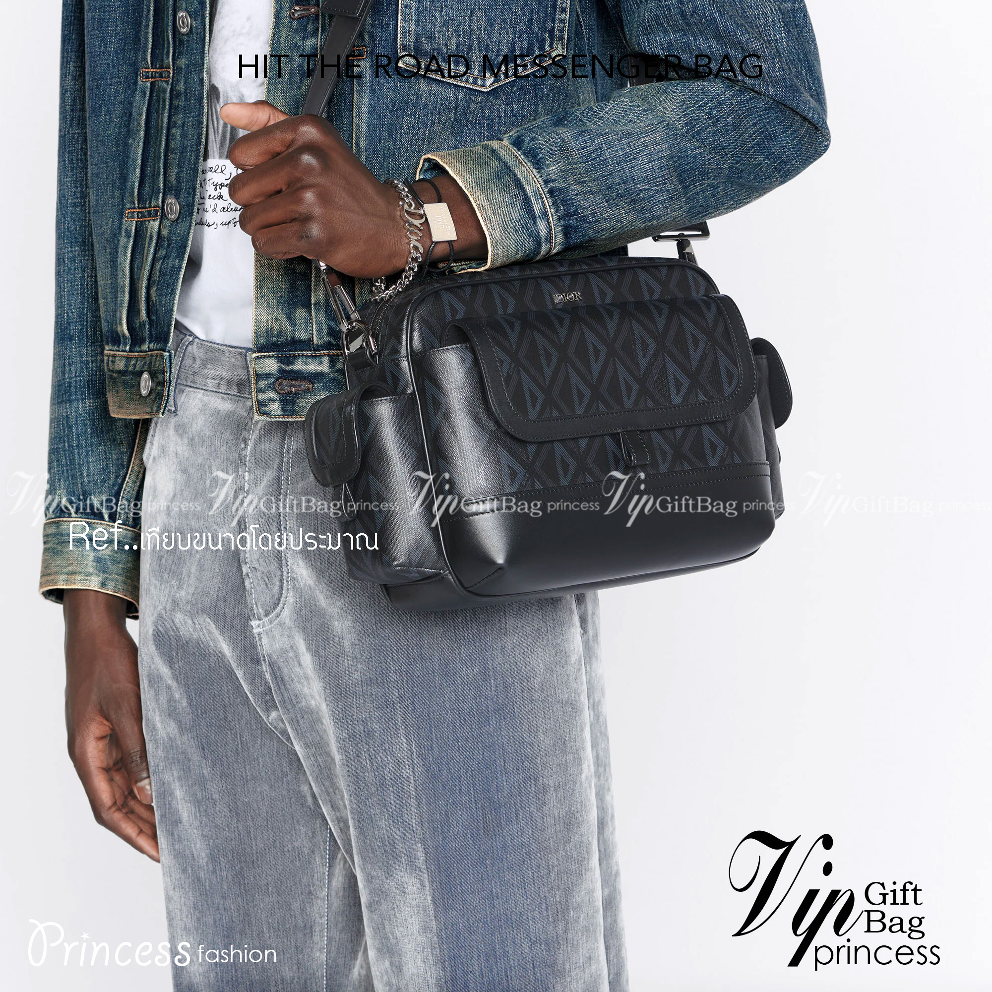 DIOR HIT THE ROAD MESSENGER BAG CD Diamond Canvas and Smooth Calfskin เกรดเทพออริจินอล หนังแท้ งานดีสุด ภาพถ่ายจากงานขายจริง ใช้งานต่างประเทศได้