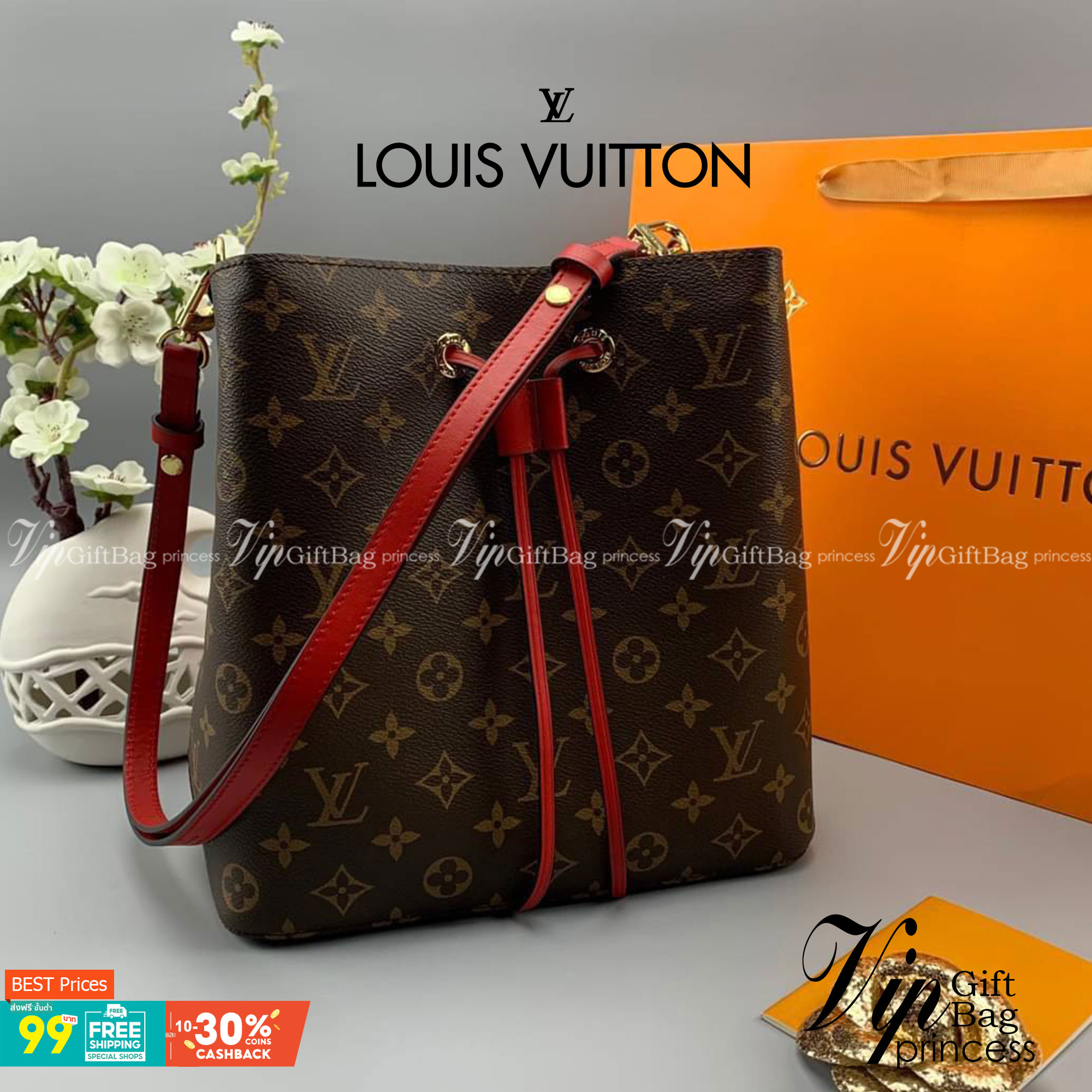 LOUIS VUITTON NEONOE MM งานหนังแท้ สวยคมทุกมุมมอง ภาพสินค้าถ่ายจากงานจริง ORIGINAL GRADE เกรดสลับใบจริง