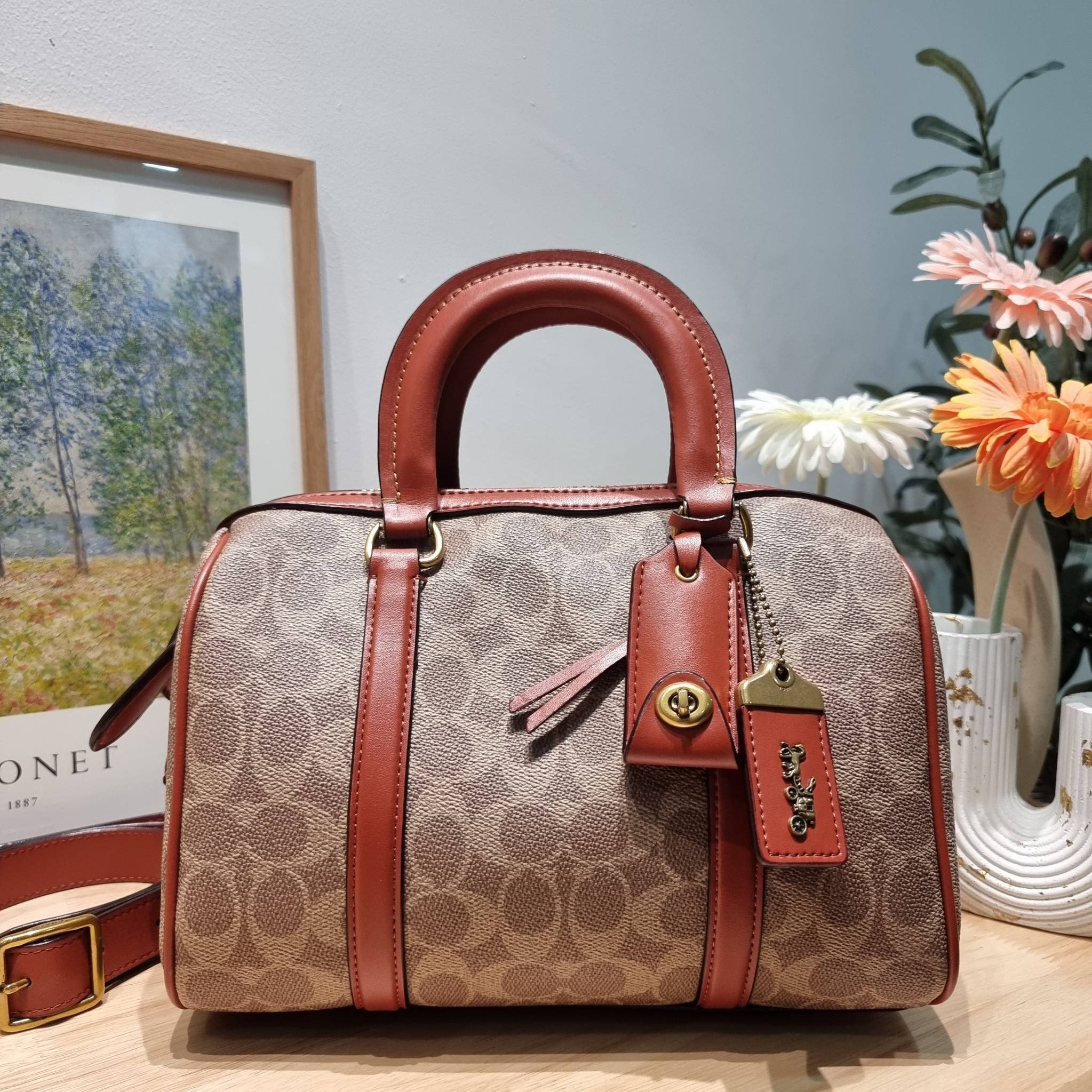 COACH RUBY SATCHEL 25 IN SIGNATURE CANVAS CP239 พร้อมส่ง กระเป๋าทรงหมอนดีไซน์ใหม่ ใบใหญ่ เพิ่มดีเทลความหรูมากมาย