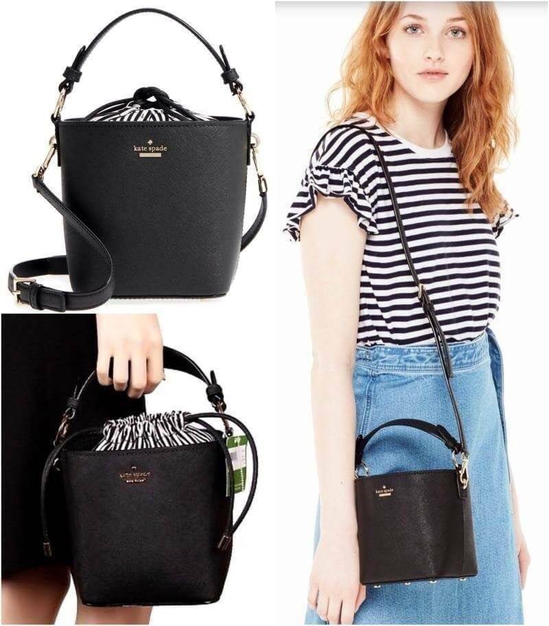 Kate Spade New York Cameron Street Pippa Bag กระเป๋าถือหรือสะพายรุ่นใหม่ล่าสุดจาก Kate Space Factory Outlet ดีไซน์ทรงถัง เปิดปิดด้วยหูรูด Drawstring ด้านหน้าประดับโลโก้เเบรนด์อะไหล่ทอง ภายในมีช่องใส่ของสามารถใส่กระเป๋าสตางค์ใบยาว มือถือ ของใช้ได้จุ พร้อมส