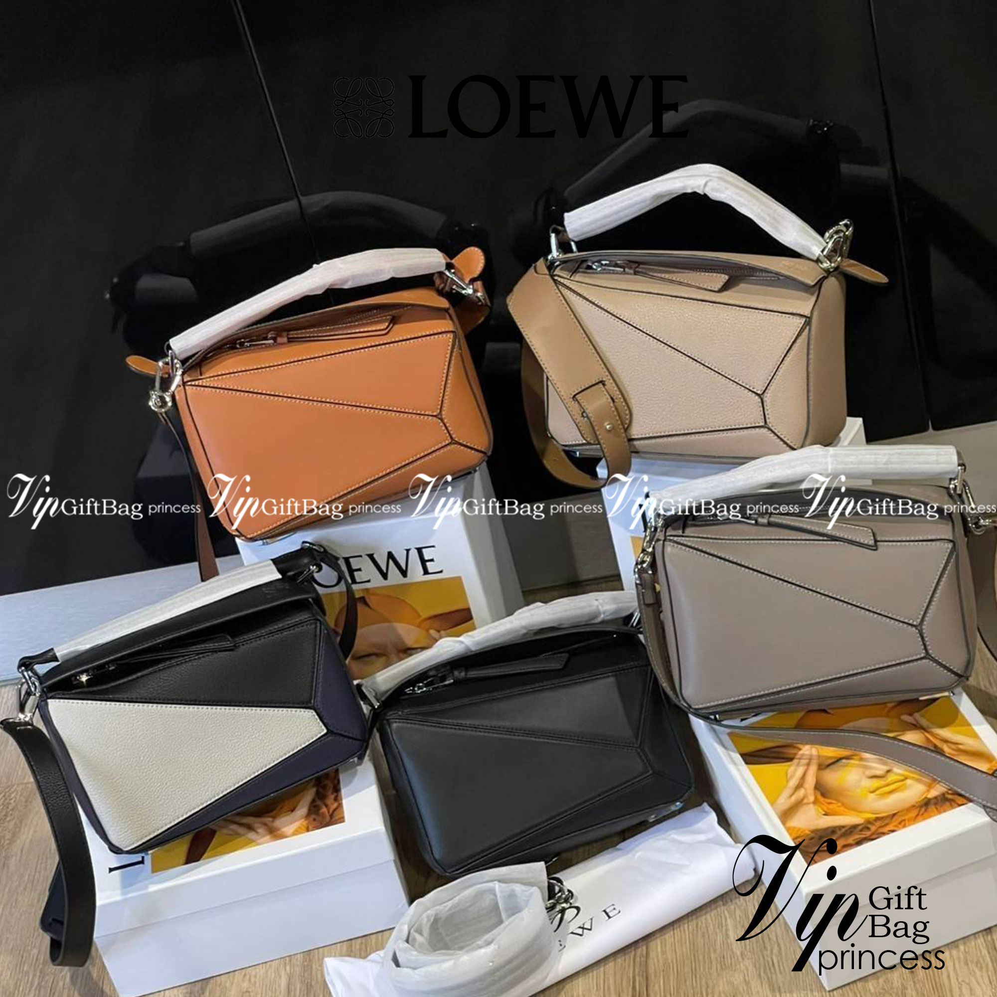 Loewe Puzzle Bag In Classic กระเป๋าทรง Puzzle นี้ออกแบบโดย Jonathan Anderson โดยได้รับแรงบันดาลใจในการออกแบบมาจากรูปทรงของลูกรักบี้ ดังนั้น จึงจะเห็นได้ว่าการตัดเย็บและรูปทรงของกระเป๋านั้นคล้ายคลึงกับลูกรักบี้ รูปทรงดูมินิมอลไม่ทิ้งคอนเซ็ปต์ของแบรนด์ สามา