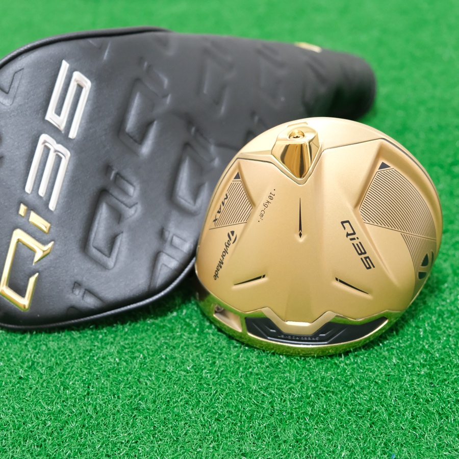 2025 TAYLORMADE QI35 MAX DESIGNER SERIES MATTE GOLD 9.0* DRIVER - HEAD ONLY + HEADCOVER