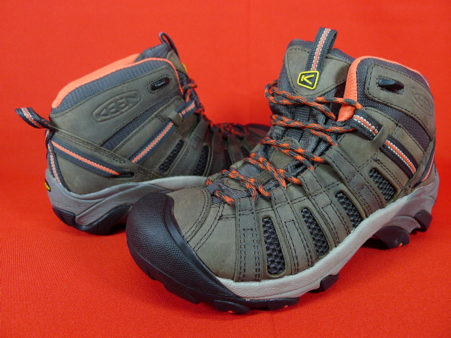 Keen - VOYAGEUR MID Raven/Hot Coral Leather Trail Hiking W8.5us/39eu