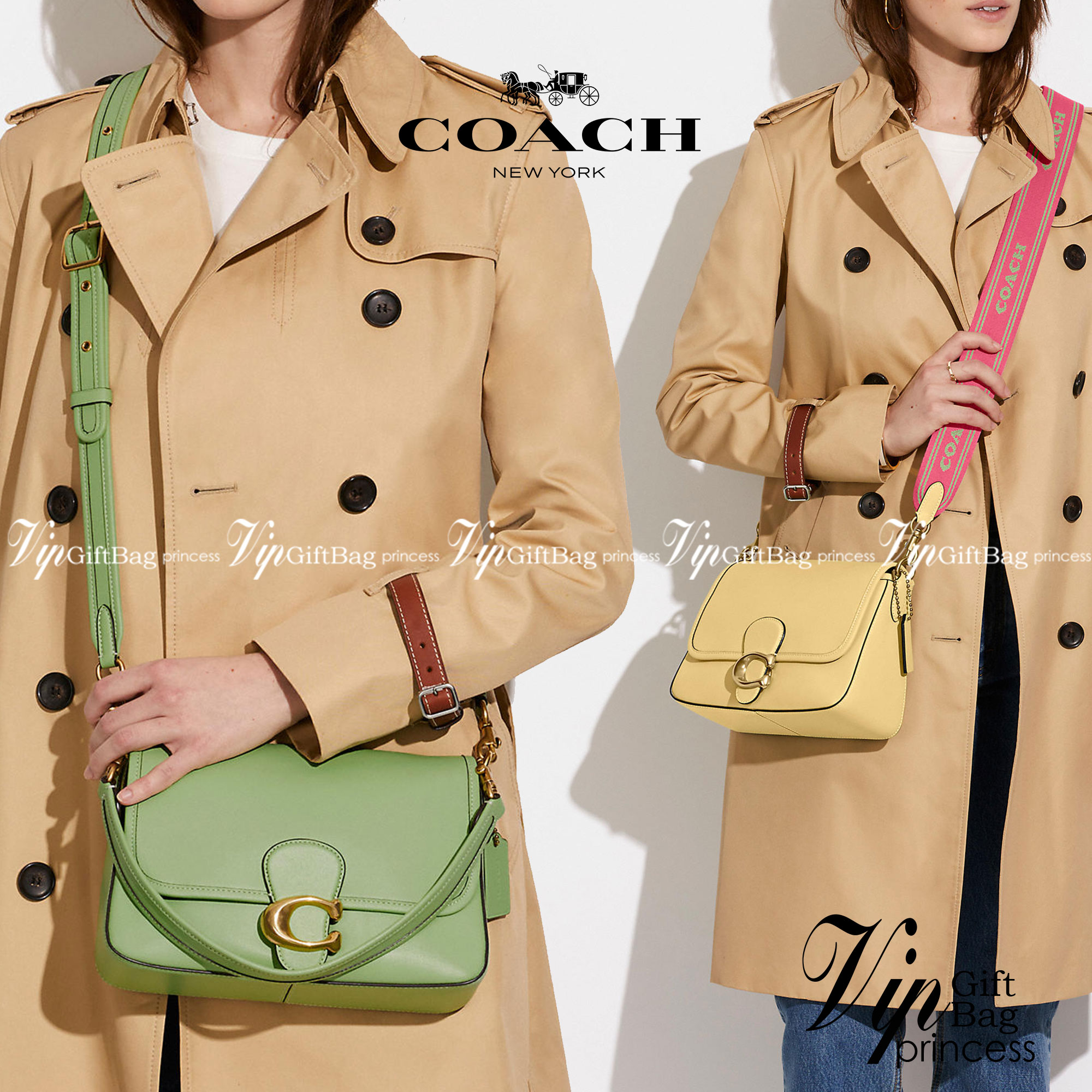COACH SOFT TABBY SHOULDER BAG IN COLORBLOCK พร้อมส่งที่ไทย มาพร้อมสายสะพายยาว 2 เส้น เปลี่ยนใช้งานได้หลากหลายสไตล์ แค่สายก็คุ้มมากแล้วค่าาา