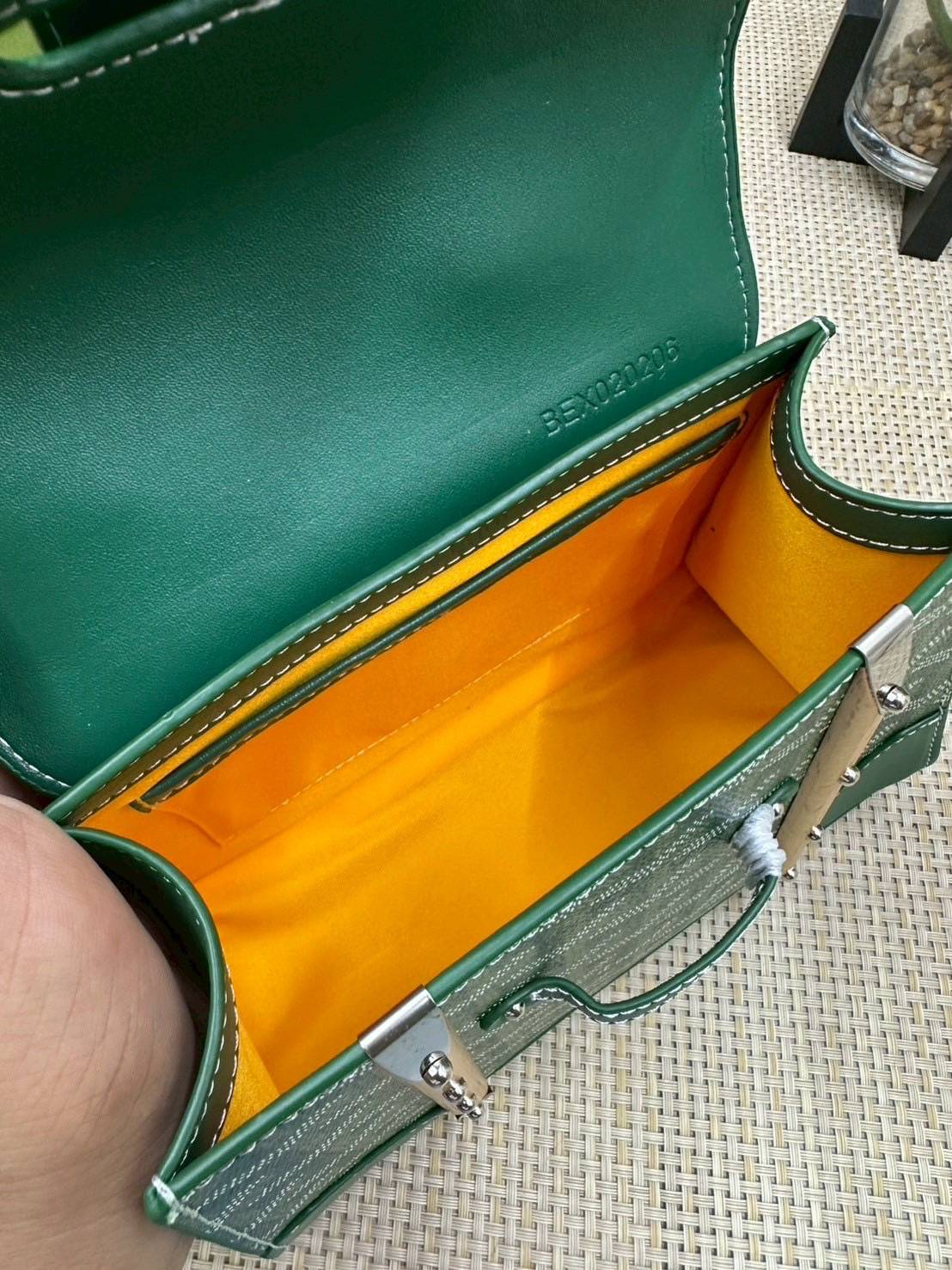 10 สี ORI หนังแท้ | GOYARD Saïgon Souple Mini Bag 20cm กระเป๋าถือ/สะพายดีไซน์หูจับไม้เป็นเอกลักษณ์ที่สวยหรูหราสง่างาม