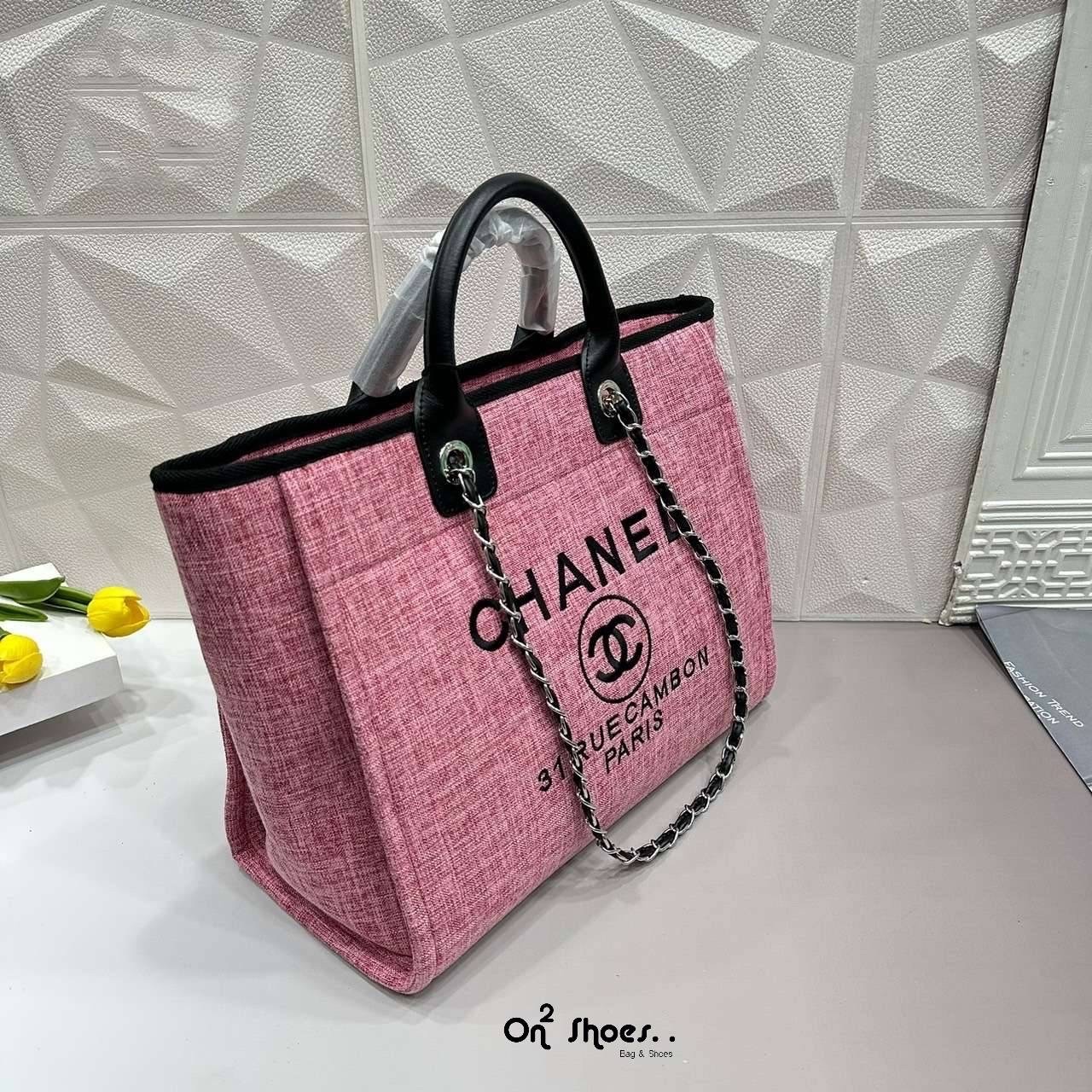 CHANEL Maxi Shopping Bag / Chanel tote bag 15" กระเป๋าทรงโท้ทใบใหญ่กระเป๋าผ้าแคนวาส งานสกรีนสวยหรูใบใหญ่สไตล์เซเลปค่ะ