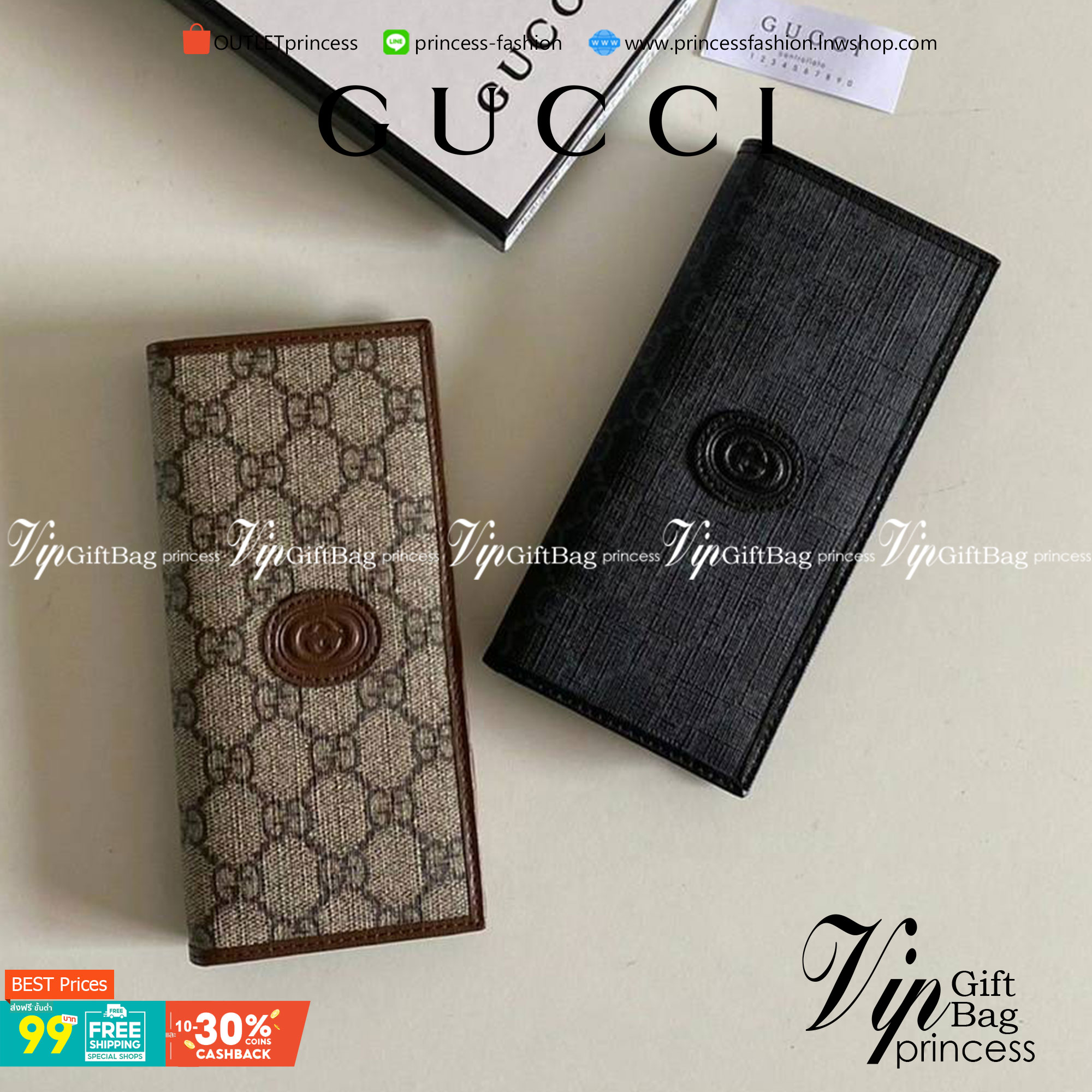 VIP 】Gucci Wallet long กระเป๋าสตางค์ใบยาวสำหรับผู้ชาย งานหนังแท้ รุ่นพิเศษครบเซ็ท ราคาคุ้มที่สุด ต้อนรับปีแห่งความปัง!! เอ็กซ์คลูซีฟมาก!!