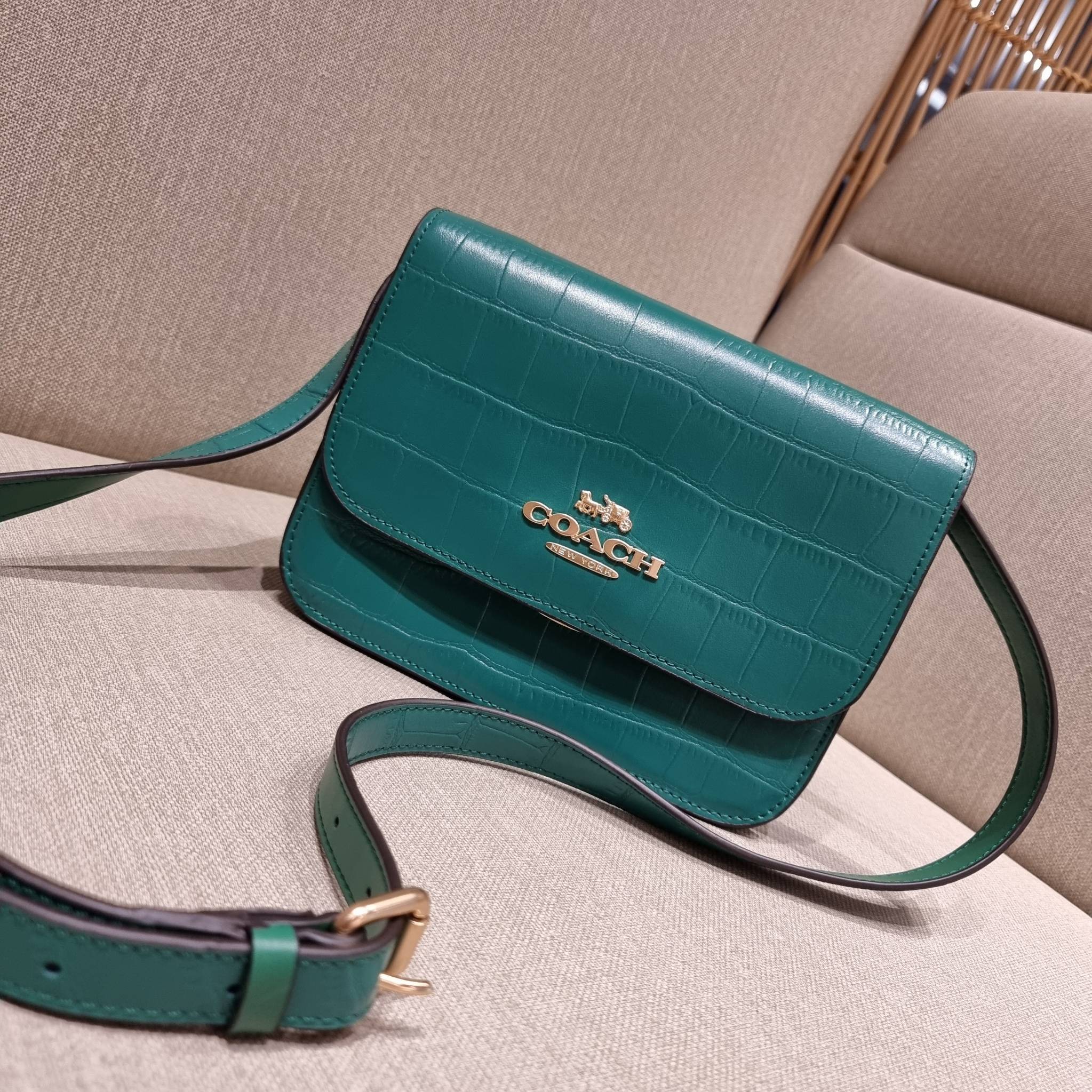 COACH C5631 BRYNN FLAP CROSSBODY แซ่บที่สุด ใหม่ที่สุด!! คอลเลคชั่นใหม่!! มองยังไงก็หลงรักละสายตาไม่ไหว กระเป๋าสะพายข้างลุคไฮน์ ที่ดีไซน์ออกมาได้ปัง และดูแพงมากๆ ด้วยดีเทลคลาสสิค รูปทรงใช้งานง่าย เรียบๆแต่มีดีเทล วัสดุหนังลายจระเข้ สวยม้าก!!! เปิด-ปิดด้วย