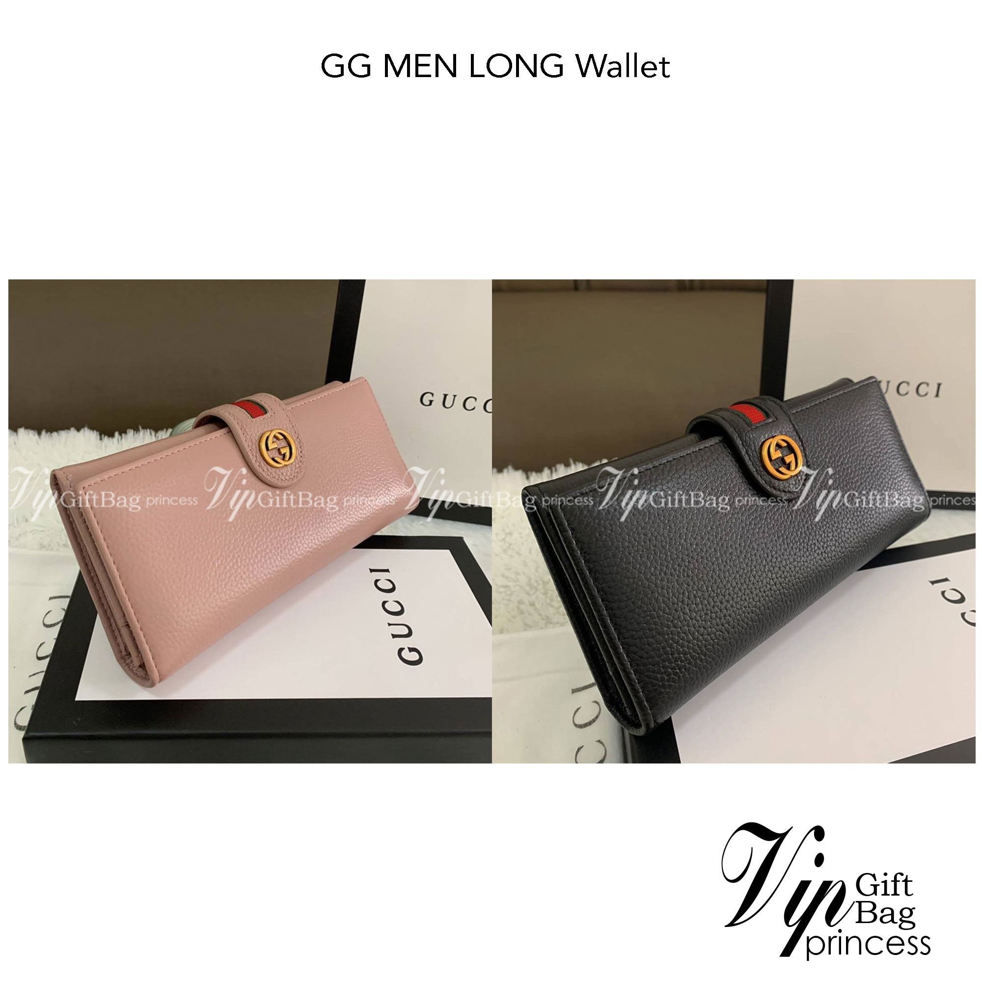 GUCCI Long Wallet / GUCCI MEN Long Wallet กระเป๋าสตางค์ใบยาว รุ่น unisex ใช้ได้ใช้ดีทั้งชายหญิง ดีไซน์ใหม่ สวยหรู วัสดุหนังแกะสังเคราะห์ อะไหล่ทอง