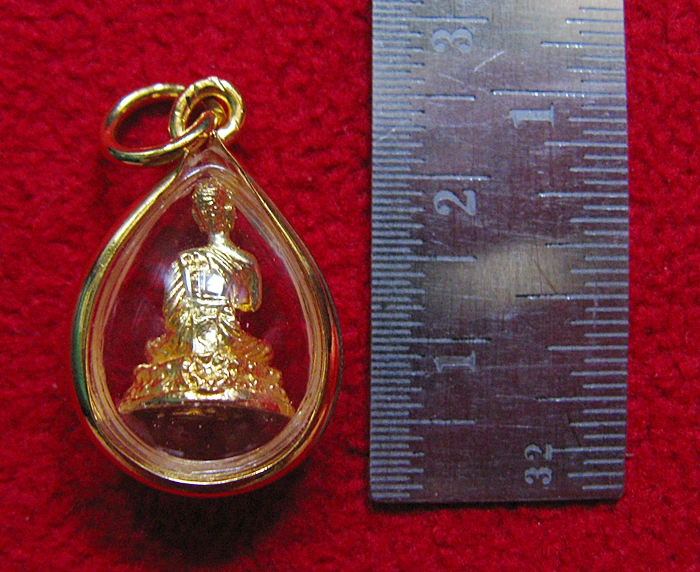 พระอุปคุตมหาลาภ ร่ำรวยเงินทอง เนื้อทองเลี่ยมทองไมครอนกรอบทรงหยดน้ำ พร้อมใบคาถาค่ะ