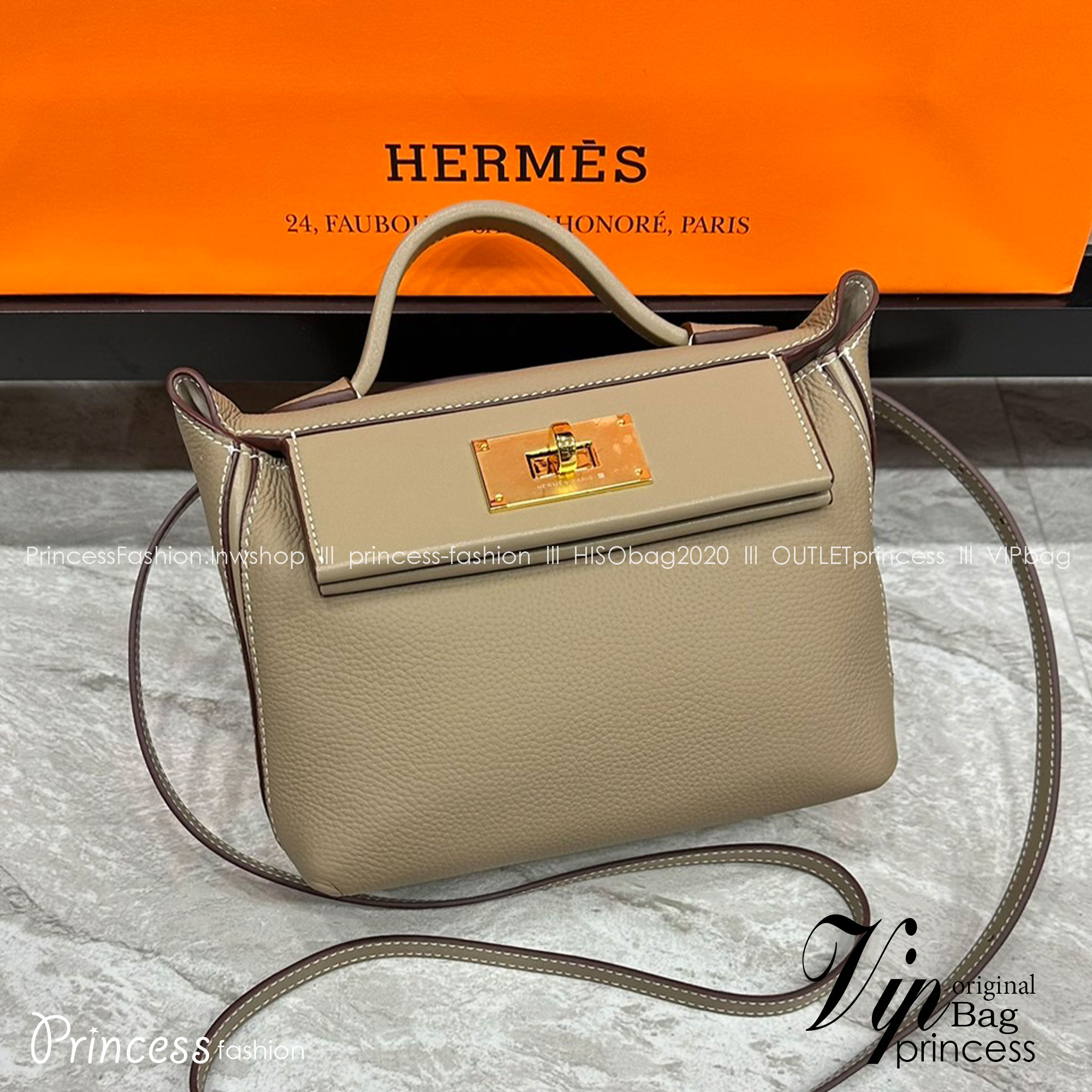 HERMES Hermes 24/24 Mini bag 20cm กระเป๋าถือ/สะพายแบรนด์หรู เอกลักษณ์ของความสง่างาม เกรดออริ สลับแท้ 1:1 ใช้งานต่างประเทศได้