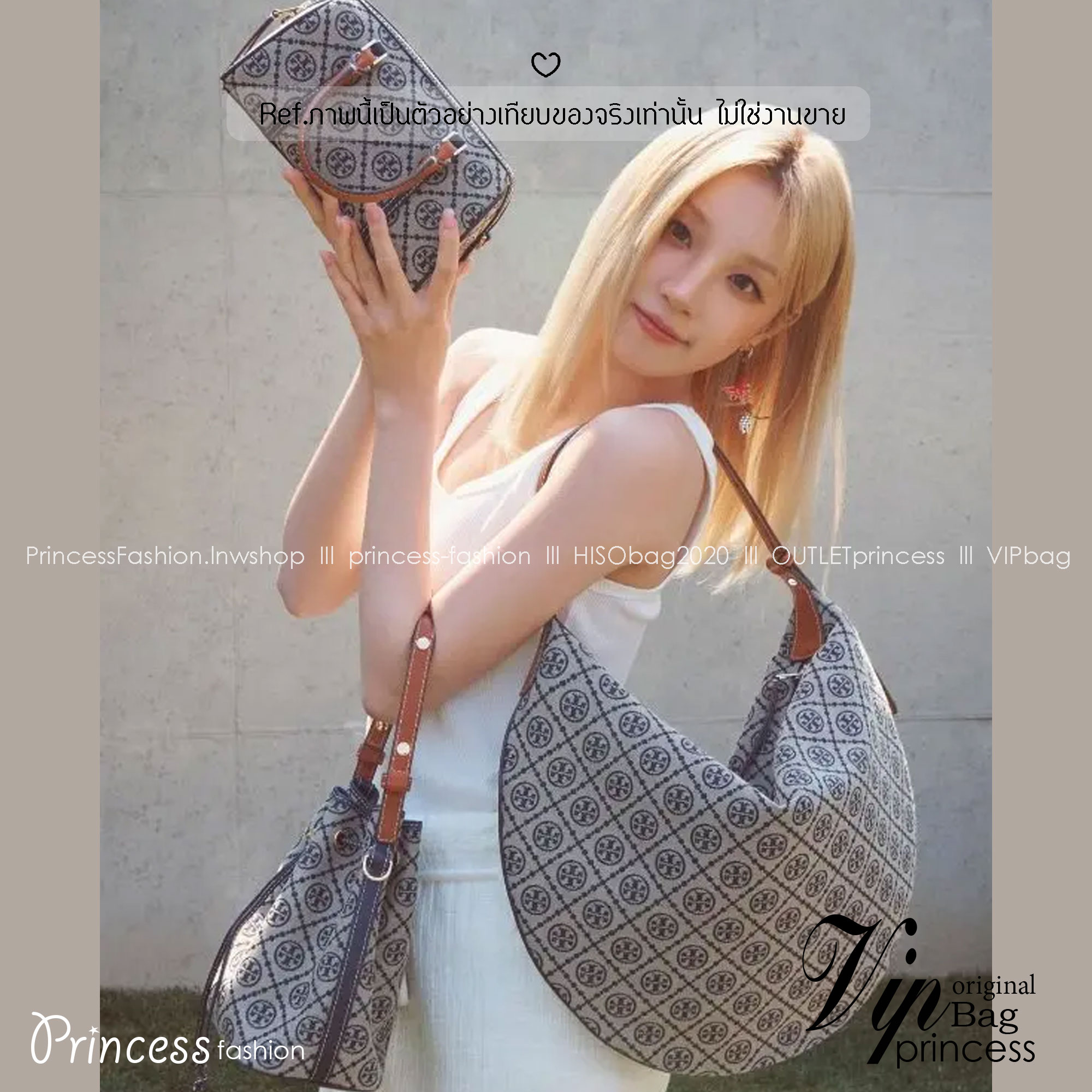 ORI หนังแท้ | Tory Burch T Monogram Balloon Bag 40cm กระเป๋าสะพายทรงโฮโบใบใหญ่ ถือหรือคล้องไหล่รูปทรงใหม่บอลลูนสวยหรูด้วยลายโมโนแกรมเต็มใบ ภายในโล่งกว้างจุของได้เยอะ คอลเลคชั่นใหม่มาแรง!