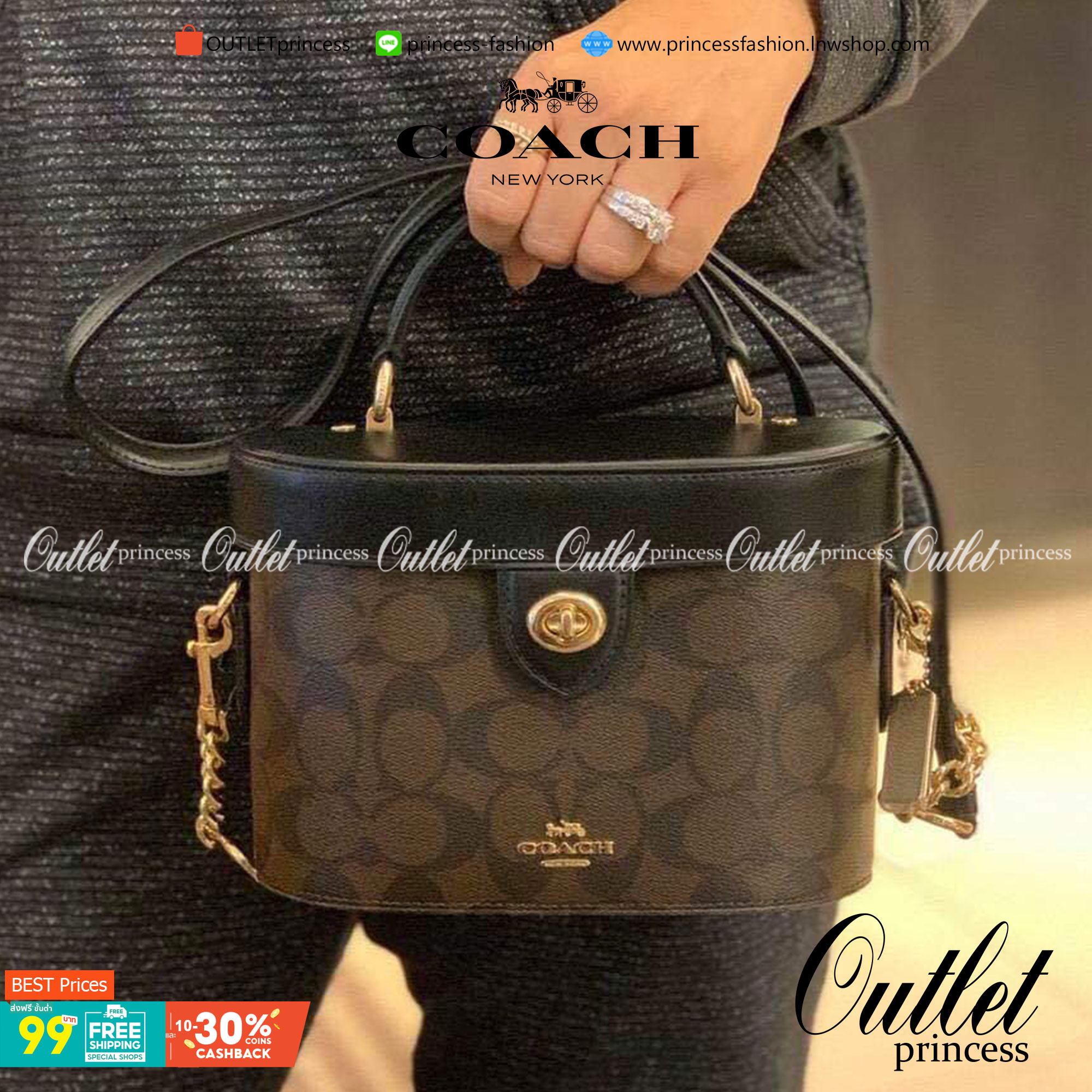 COACH KAY CROSSBODY IN SIGNATURE ((78277)) กลับมาอีกครั้ง! กระเป๋าหิ้ว//สะพายแบบครอสบอดี้ร์ หนังแท้นิ่มสวย เปิดปิดกระเป๋าแบบหมุนล็อค ภายในโล่งสามารถใส่กระเป๋าเงินใบกลางได้;มือถือได้ทุกรุ่น; มีช่องเล็กให้ใส่ของจุกจิก;ซัปในบุผ้าอย่างดีเลยค่ะ มาพร้อมสายสะพาย