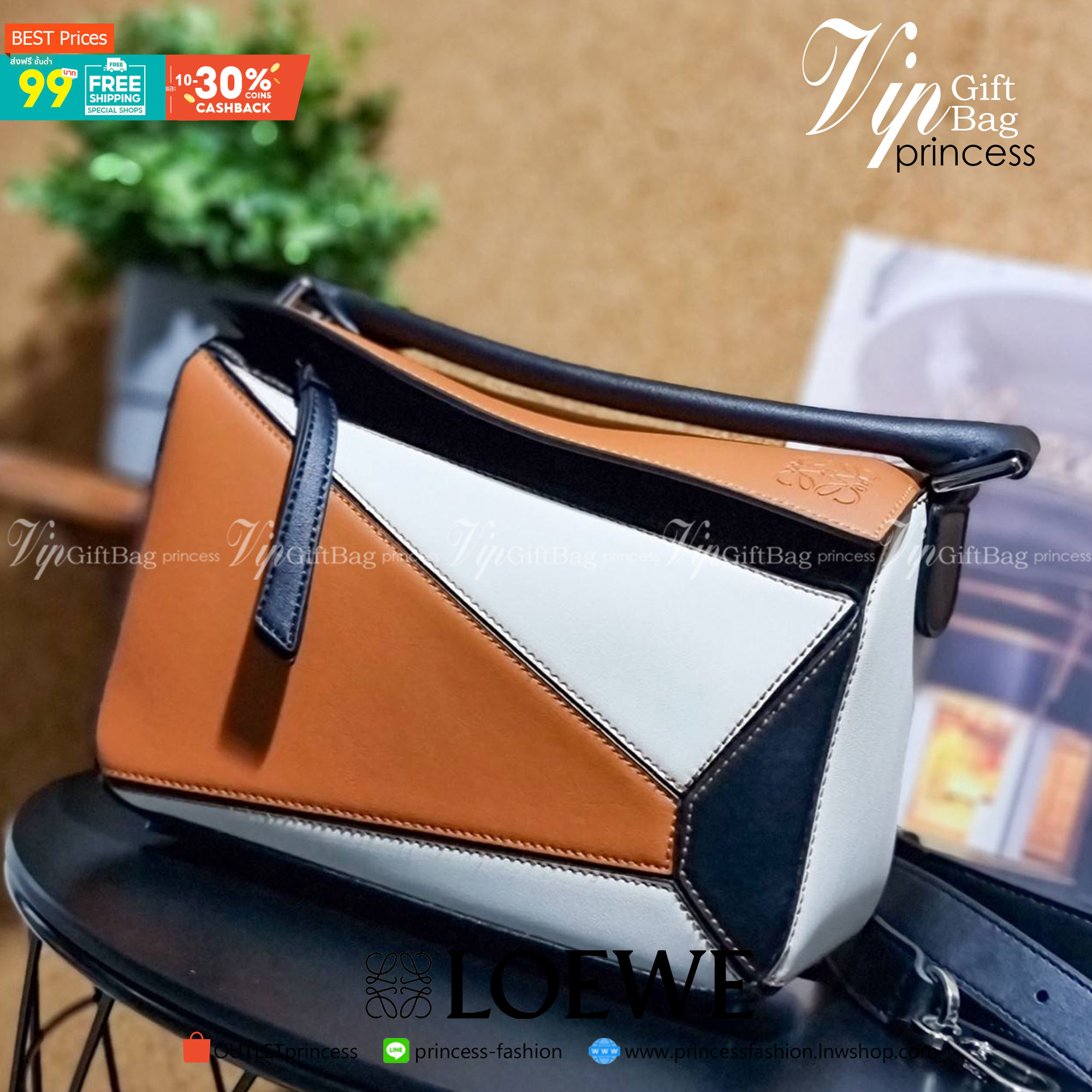 พรีเมี่ยมกิ๊ฟแท้ 100% 】LOEWE PUZZLE BAG IN CLASSIC เป็นอีกแบรนด์ที่ดีไซน์เป็นเอกลักษณ์ โดดเด่น สวยหรูทุกรุ่น!! กระเป๋าสะพายข้างทรงกล่อง สไตล์พัซเซิล ให้ฟีลลิ่งเหมือนตัวต่อคละสี ดูดีได้ทุกที่แค่มีใบนี้