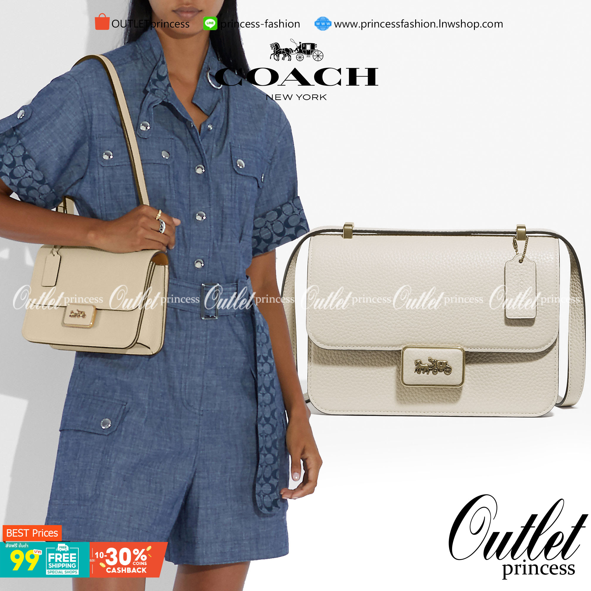 COACH ALIE SHOULDER BAG ((4615)) กระเป๋าสะพายข้างหรือสามารถทบสายกันเพื่อคล้องไหล่ได้ค่ะ วัสดุหนังแท้ หนังนิ่มสวยงามมากๆค่ะ ด้านหน้าเป็นแผ่นโลหะแบรนด์ดูหรูทีเดียว เปิดปิดกระเป๋าแบบกดล็อค ภายในแบ่งช่องหลักหนึ่งช่องค่อนข้างกว้างใส่มือถือได้ทุกรุ่น;กระเป๋าเงิ