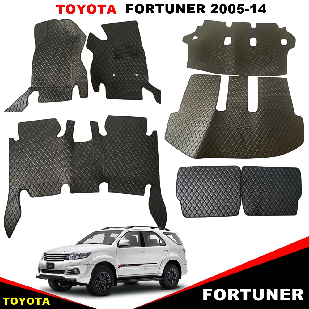 ยางปูพื้นรถยนต์ TOYOTO FORTUNER ปี2005-2014 พรมลายไดมอนด์ สีดำ เต็มคัน (พร้อมส่ง)