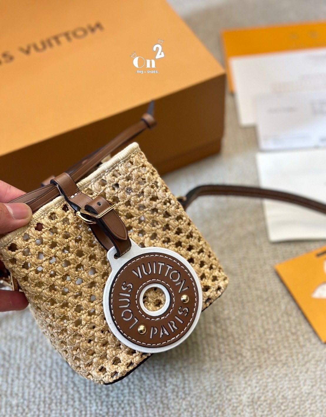 LV Noé Purse bag Raffia bag 5" / LV Bucket Bag กระเป๋าสานทรงบัคเก็ตไซส์มินิ ดีไซน์ใหม่สุดเอ็กซ์คลูซีฟจากเส้นใยถักแบบโครเชต์ พร้อมสายสะพาย ใช้ในวันสบายๆ ผ่อนคลาย เรียบหรูดูมีสไตส์