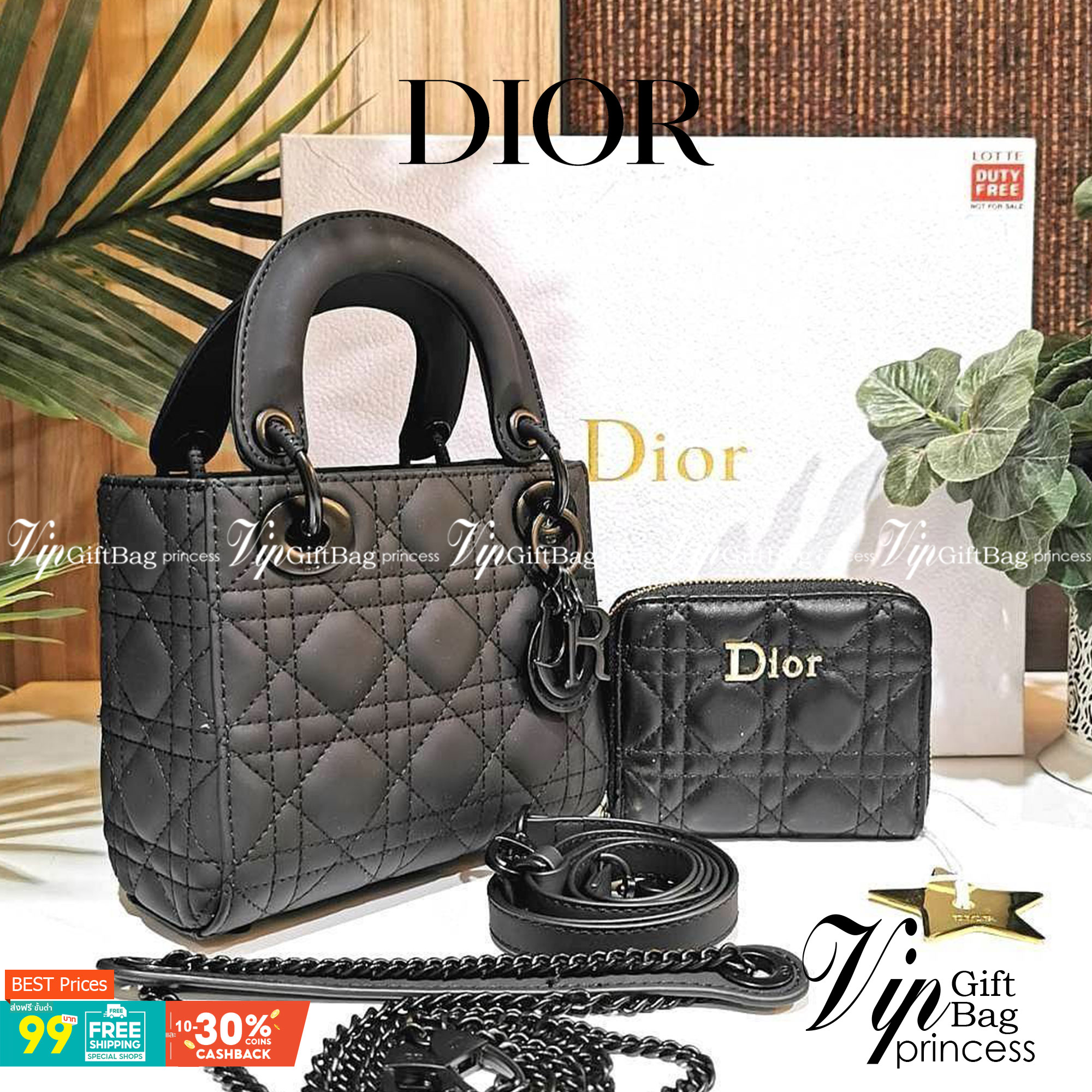 CHRISTIAN DIOR MINI BAG VIP GIFT WITH PURCHASE พรีเมี่ยมกิ้ฟรุ่น Limited สวยหรูดูดีอลังการเซตสุดคุ้มได้ทั้งกระเป๋าสะพายหนัง Calfskin + กระเป๋าสตางค์สั้น + Dior Gold Star ครบชุด ไอเท็มใหม่ล่าสุดน่าใช้น่าสะสม สินค้ามาพร้อมกล่องแบรนด์ จะซื้อใช้เองหรือมอบเป็น