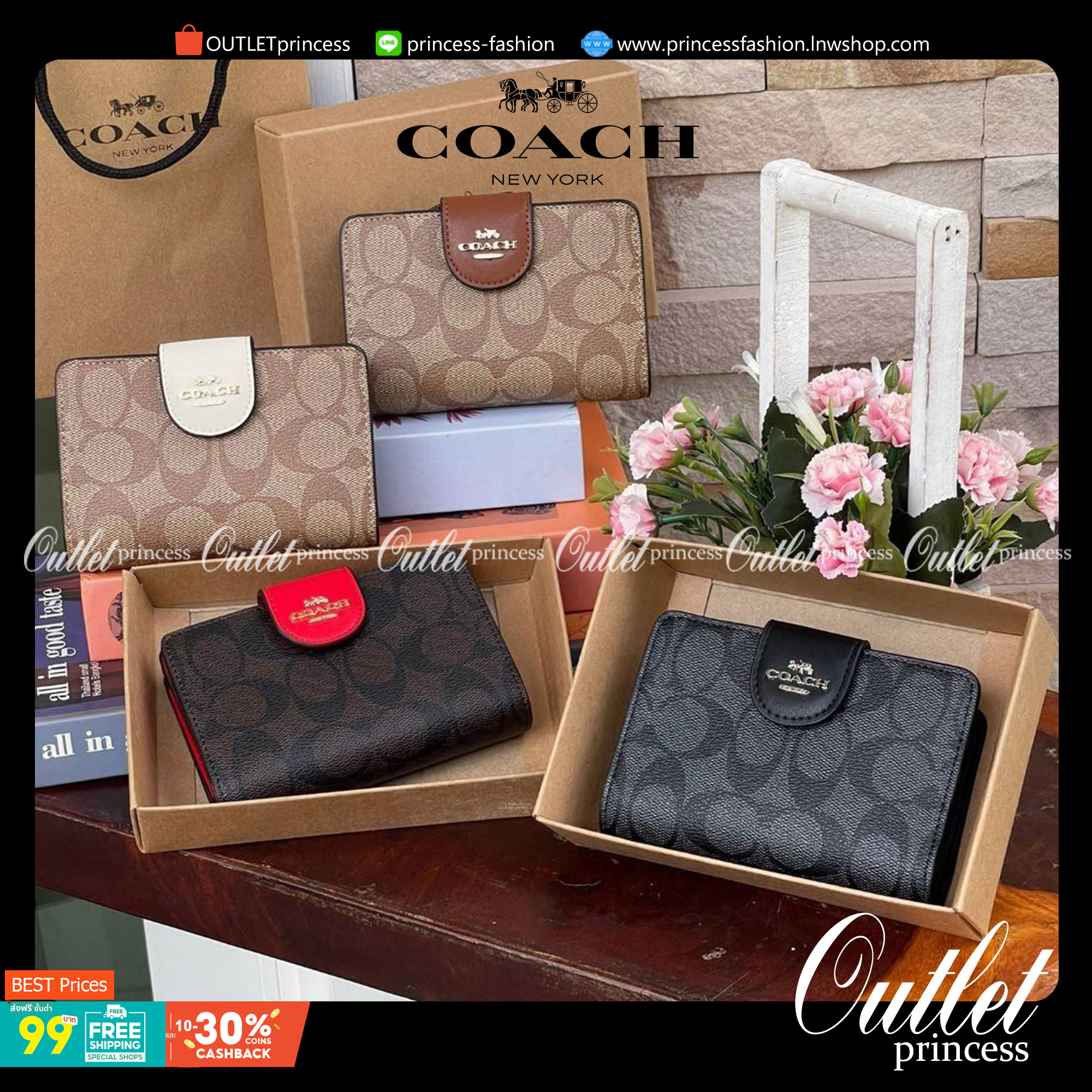 COACH MEDIUM CORNER ZIP WALLET IN SIGNATURE CANVAS กระเป๋าสตางค์ขนาดกลางที่ถือว่าเป็นไอเทม Must Have ของทุกเพศทุกวัยที่ต้องพกติดตัวไว้ตลอดเวลา เพราะนอกจากจะช่วยจัดเก็บเงิน บัตรประชาชน บัตรเครดิตและต่าง ๆ ให้เป็นระเบียบเรียบร้อยยังต้องคำนึงถึงประโยชน์ใช้สอ