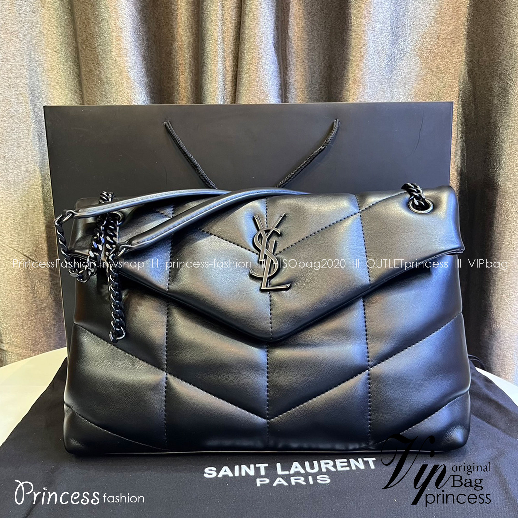 YSL PUFFER MEDIUM IN NAPPA LEATHER 35cm กระเป๋าสะพาย เกรดหนังสวยเต็มใบ เกรดออริ 1:1 ใช้งานต่างประเทศได้