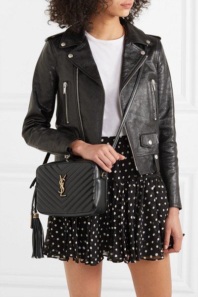 VIP 】หนังแท้ YSL SAINT LAURENT Lou Medium Monogram YSL Calf Crossbody Bag