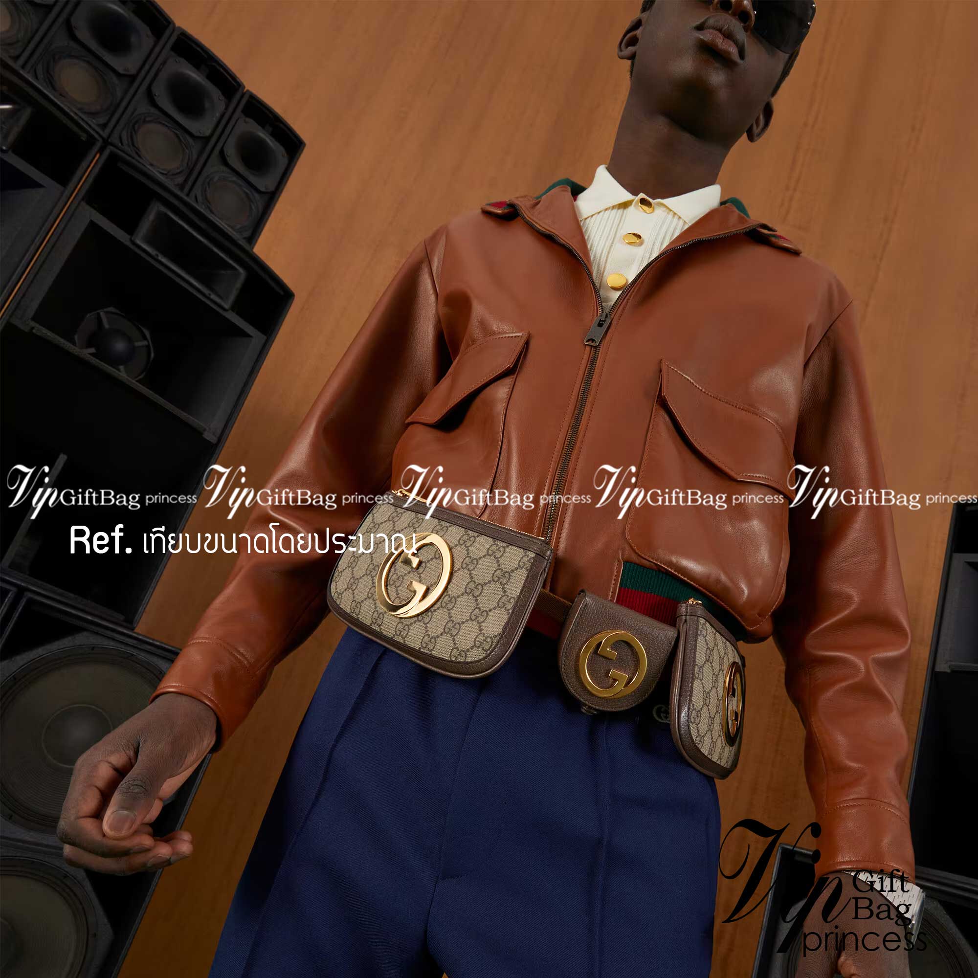 GUCCI Mini belt bag with round Interlocking G / Gucci Belt Bag เกรดออริจินอล กระเป๋าคาดเอว คาดอก เข้าเซ็ท 3 ใบ สุดคุ้ม รูปทรงเรขาคณิตนำเสนอใหม่อีกครั้งในคอลเล็กชั่น Gucci Love Parade