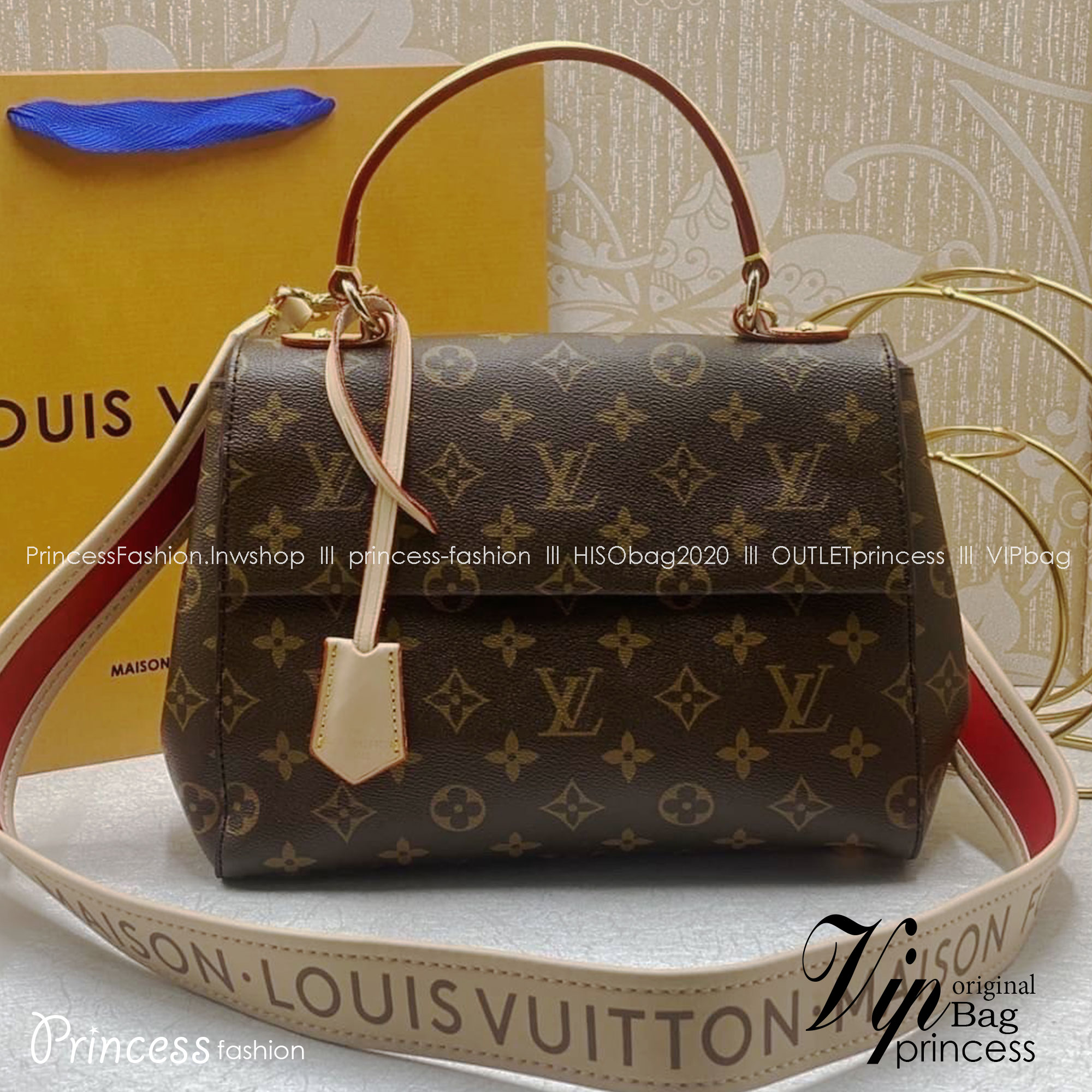 LV Cluny BB Monogram Handbag กระเป๋าสะพายลายโมโนแกรมทรงสวยเหนือกาลเวลา เป็นอีกรุ่นที่ขายดีมาก เกรดออริ 1:1 ใช้งานต่างประเทศได้