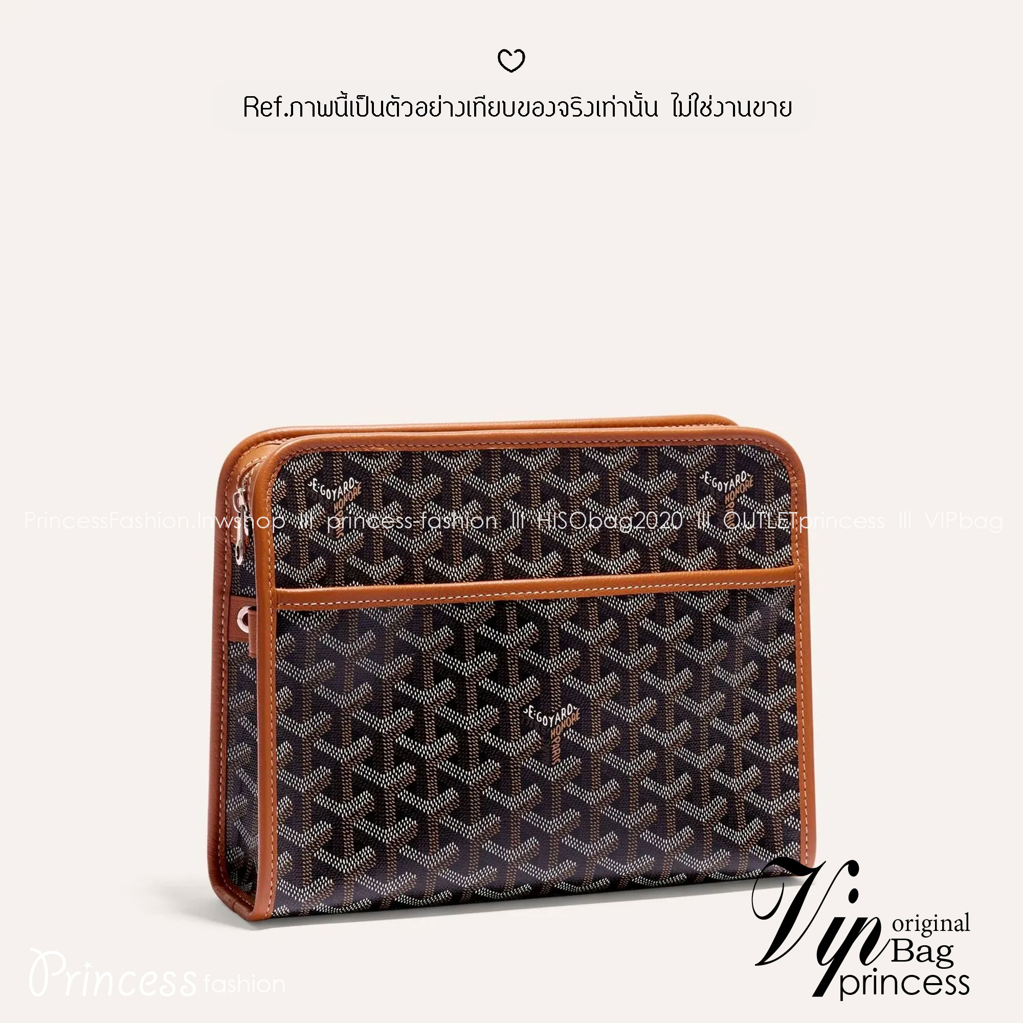 ORI หนังแท้ | Goyard Jouvence MM Toiletry Bag / Goyard Clutch bag กระเป๋าทรงคลัชกะทัดรัด เหมาะสำหรับการเก็บของในแนวตั้งและป้องกันการหกหรือรั่วไหล แคนวาสทำความสะอาดง่าย