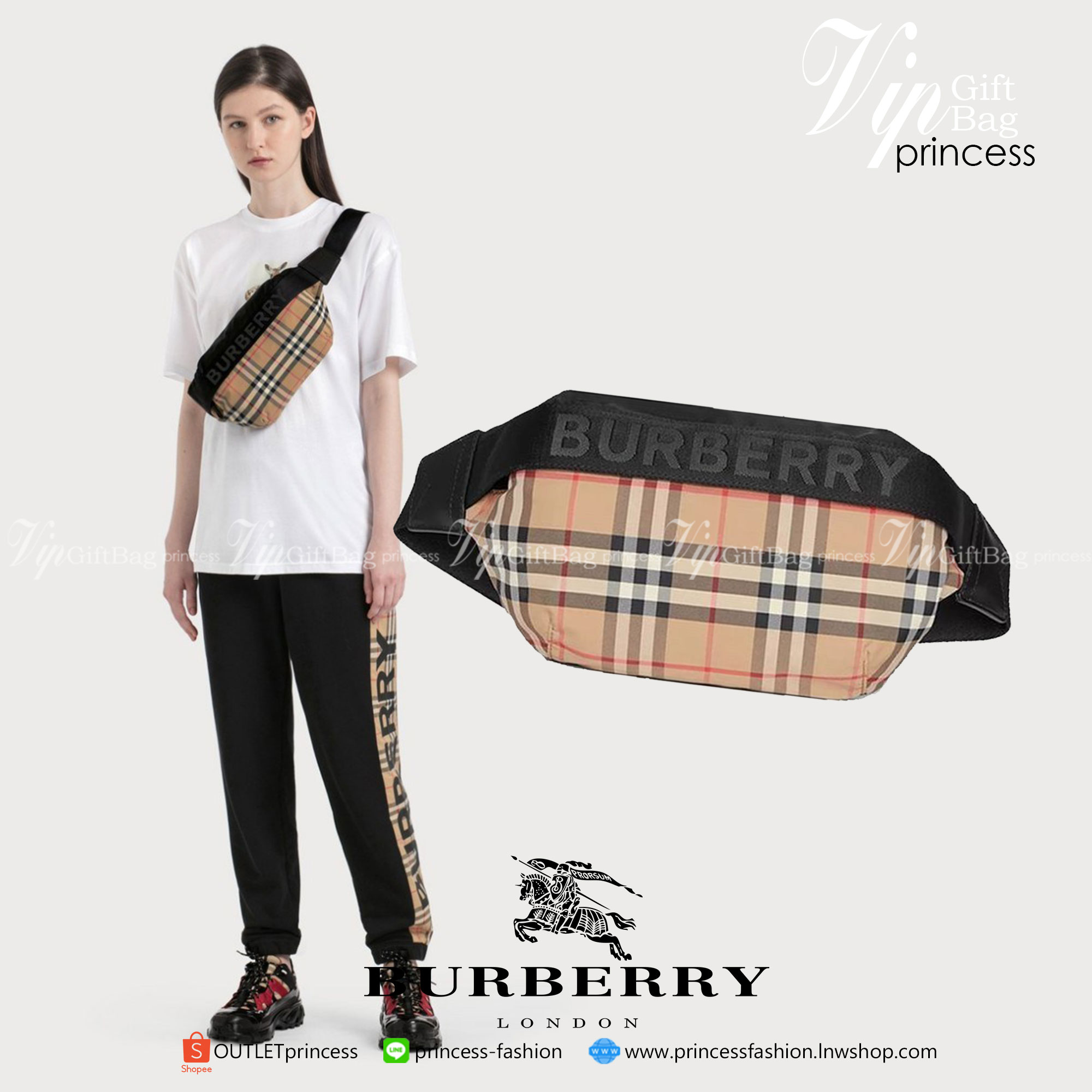 BURBERRY FRAGRANCES BAG VIP GIFT WITH PURCHASE (GWP) พรีเมี่ยมกิ๊ฟ Limited จากน้ำหอม BURBERRY วัสดุ Nylon & Canvas