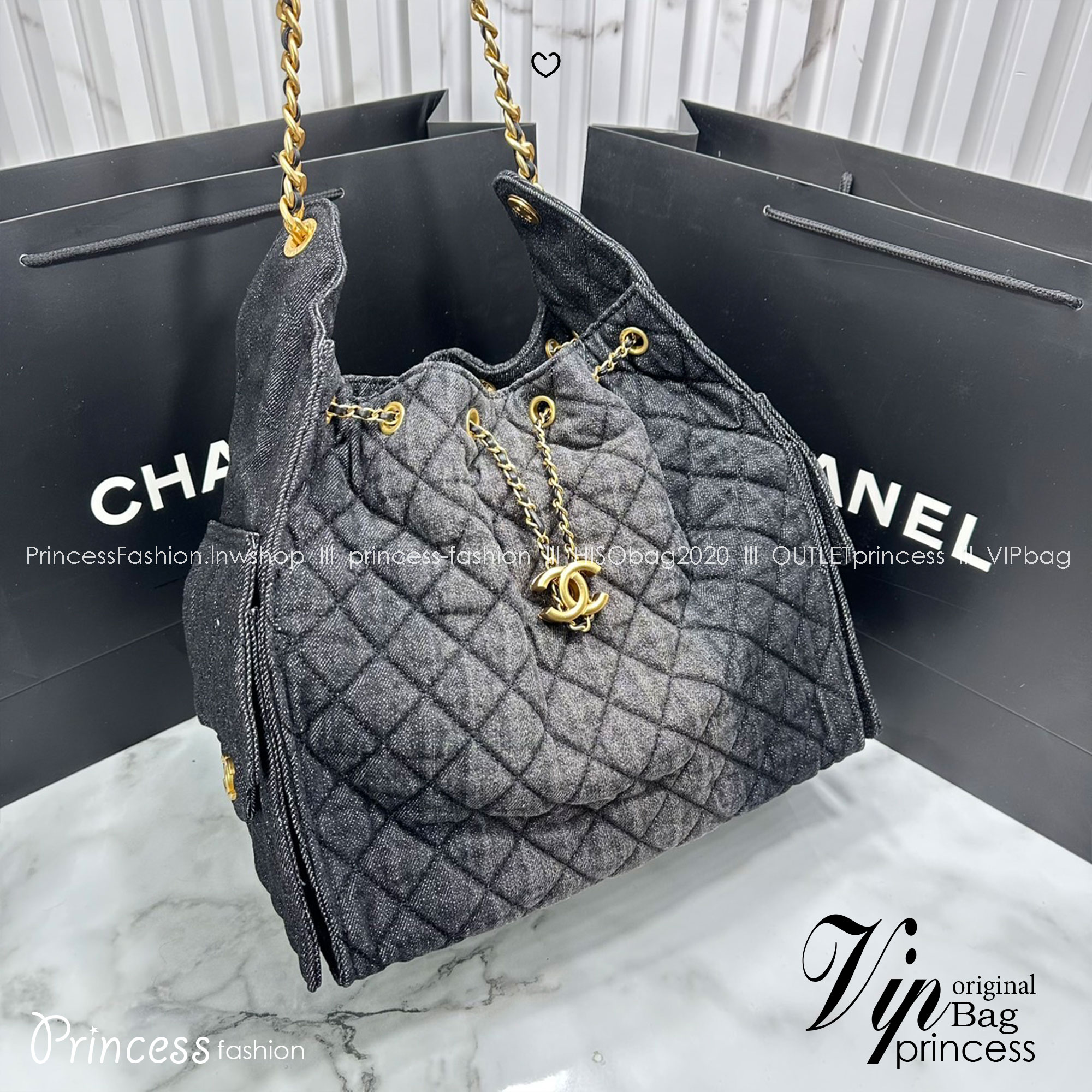 ORI หนังแท้ | 30cm CHANEL 25 Denim Handbag กระเป๋าสะพายทรงโฮโบเดนิม คอลใหม่ล่าสุด ต้อนรับฤดูกาล SPRING-SUMMER 2025 รูปทรงใช้งานได้จริง