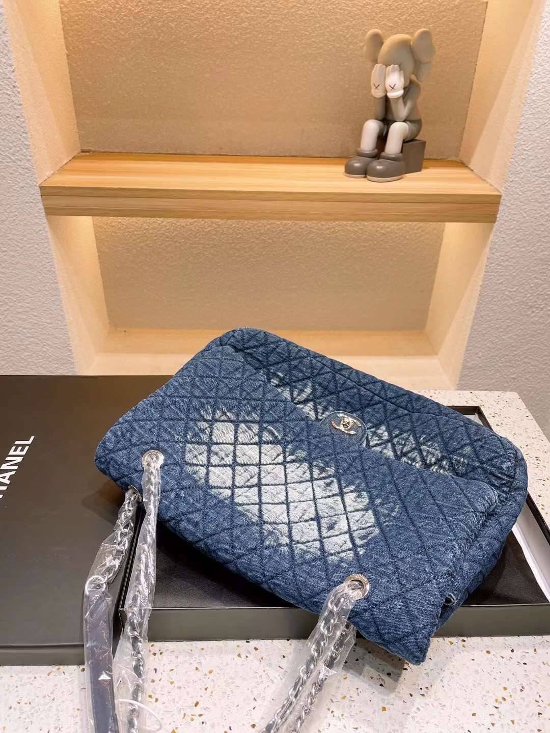 CHANEL Large Denim Flap Bag พร้อมส่ง 2 สี 16"