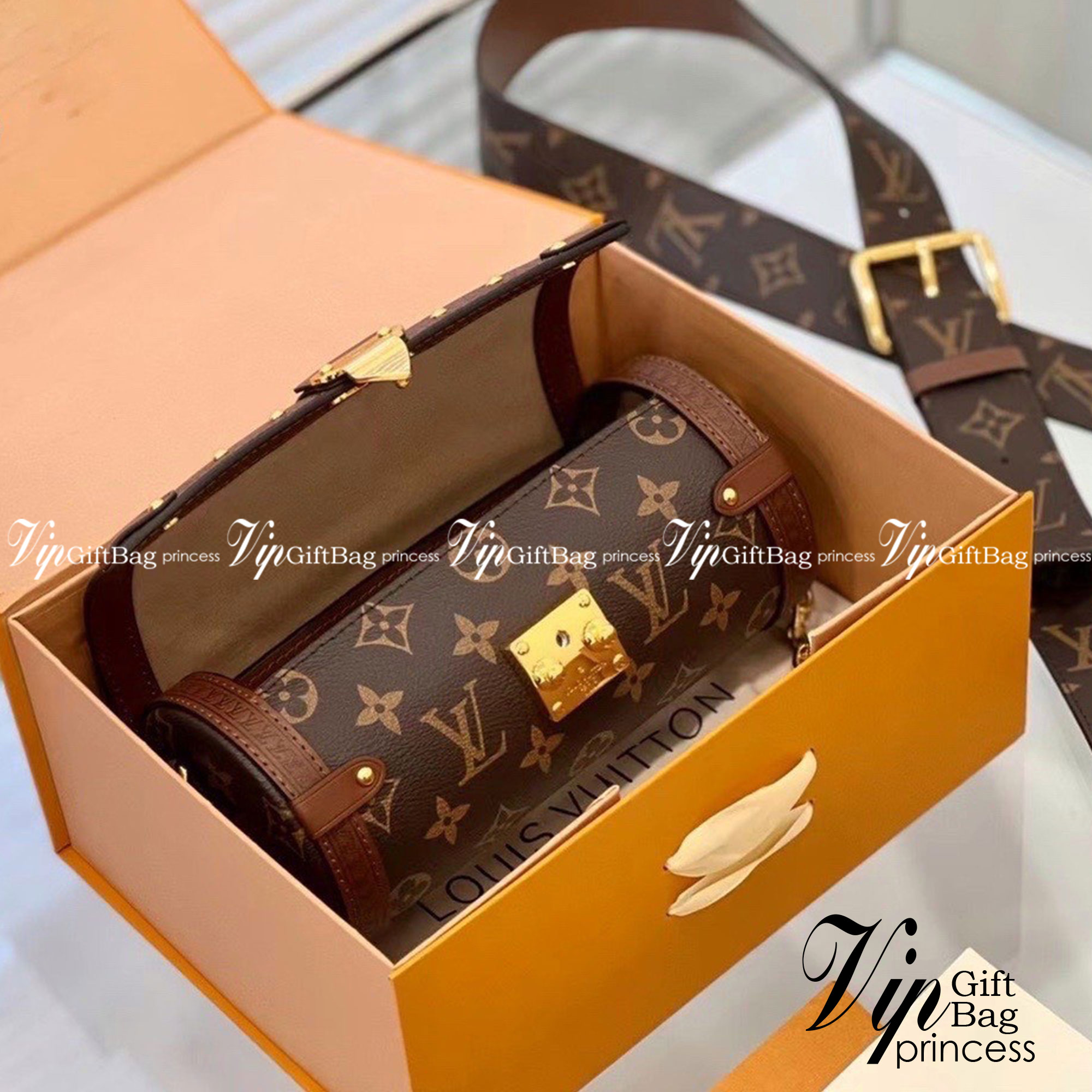 LV PAPILLON TRUNK Monogram coated canvas กระเป๋าสะพายทรงหมอน งานเปิดหน้าหนังลายโมโนแกรม อะไหล่ปั้มทุกจุด เกรดงานสวยเกินราคา ภาพสินค้าถ่ายจากงานขายจริง ใช้งานต่างประเทศได้