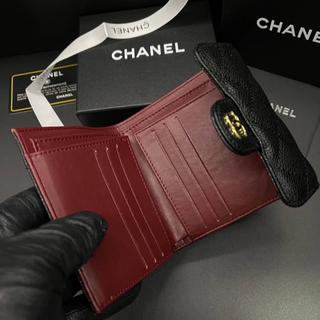 Chanel Wallet Trifold Caviar / Chanel Card Holder Zippy / Chanel Coin Zippy กระเป๋าสตางค์ชาแนลใบสั้น 3 พับ กระเป๋าใส่ธนบัตร บัตร ใส่เหรียญ ภายในตามรูป เกรดออริจินอล ภาพถ่ายจากงานขายจริง ใช้งานต่างประเทศได้