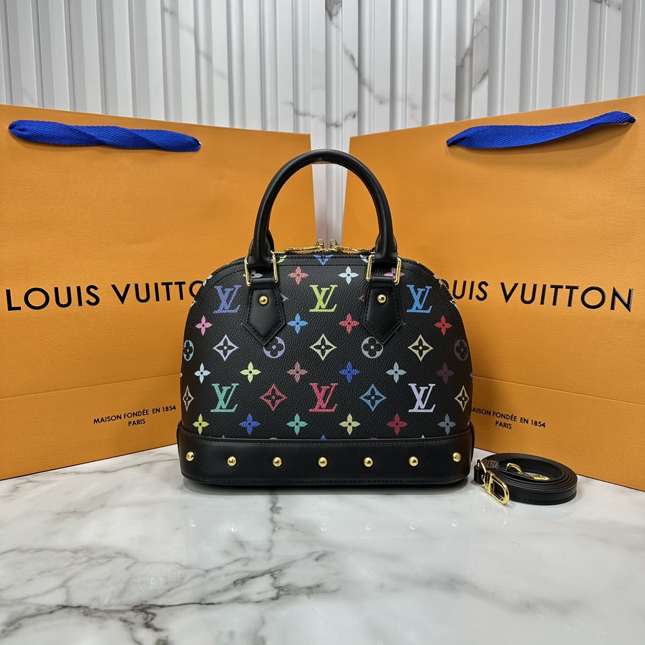 ORI หนังแท้ | LV x TM Alma BB Multicolored Monogram Keybell กระเป๋าสะพายทรงอัลม่าที่ใครเห็นต้องเป็นหลงรัก คอลใหม่ดีไซน์เฉดสีสันสดใส