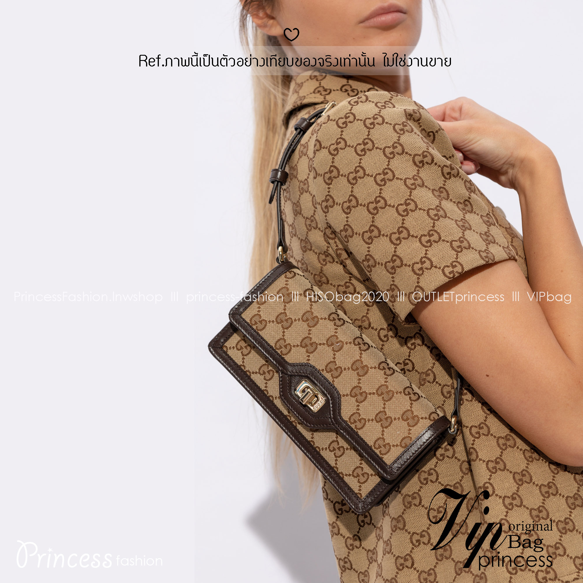 GUCCI Luce Mini Crossbody GG Canvas Bag กระเป๋าสะพายดีไซน์วินเทจ รุ่นฮิตในตำนาน ดีไซน์ร่วมสมัยสวยเรียบหรู สะพายง่ายไม่เจ็บไหล่ รูปทรงดีไซน์ร่วมสมัย