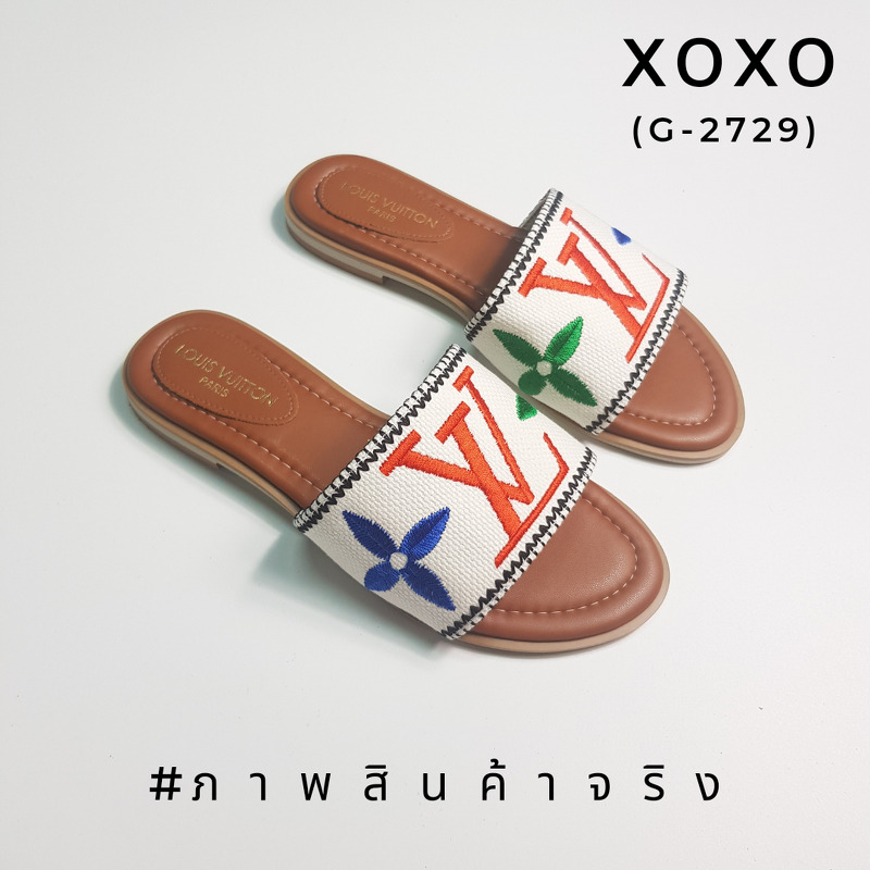 Louis Vuitton Sandals แตะ ชิล สวยหรู งานจริงสวยมาก ผ้าแคนวาส ปัก สวมใส่ง่าย น้ำหนักเบา แมทส์ชุดง่าย