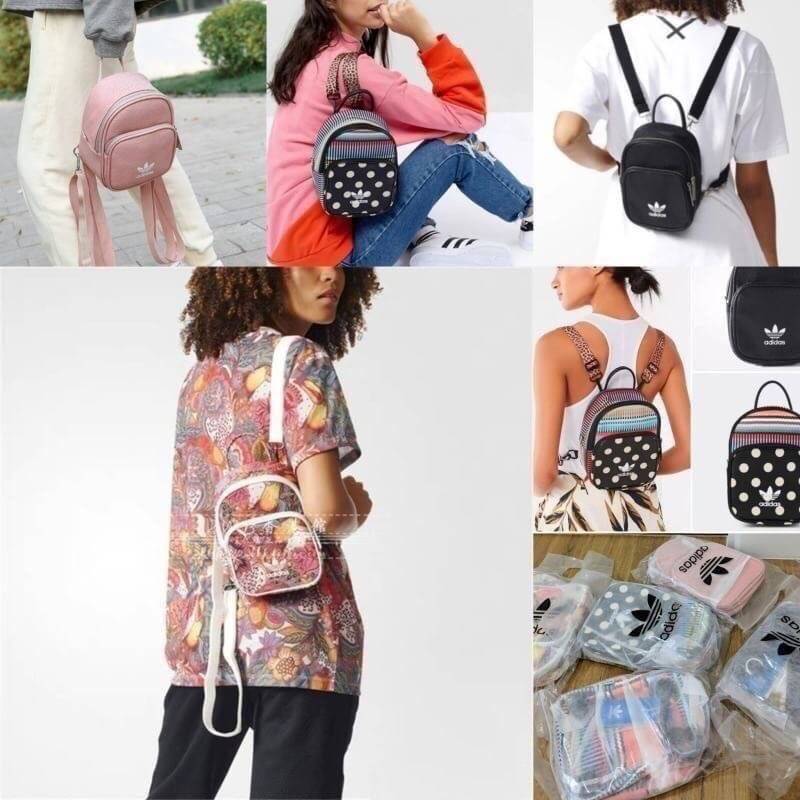 ADIDAS 2WAY MINI BACKPACK Y2018 กระเป๋าเป้หรือสะพายสไตล์ Sport รุ่น Limited Edition ขนาดมินิ กำลังดี กันน้ำ น้ำหนักเบา ด้านหน้ามีโล้โก้และช่องซิป เปิดปิดด้วยซิปสะดวกใช้ หัวซิปแบรนด์ ภายในมีช่องใส่ของ หูจับถนัดมือ สายสะพายลายสวยเก๋เลื่อนปรับได้ freesize สา