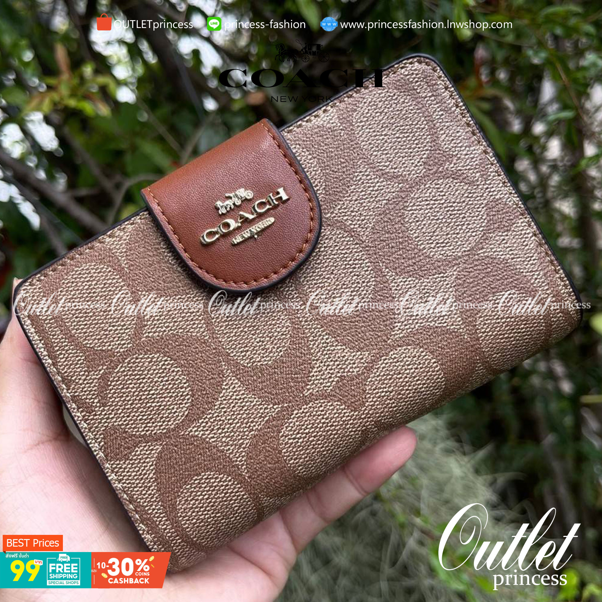 COACH MEDIUM CORNER ZIP WALLET IN SIGNATURE CANVAS กระเป๋าสตางค์ขนาดกลางที่ถือว่าเป็นไอเทม Must Have ของทุกเพศทุกวัยที่ต้องพกติดตัวไว้ตลอดเวลา เพราะนอกจากจะช่วยจัดเก็บเงิน บัตรประชาชน บัตรเครดิตและต่าง ๆ ให้เป็นระเบียบเรียบร้อยยังต้องคำนึงถึงประโยชน์ใช้สอ