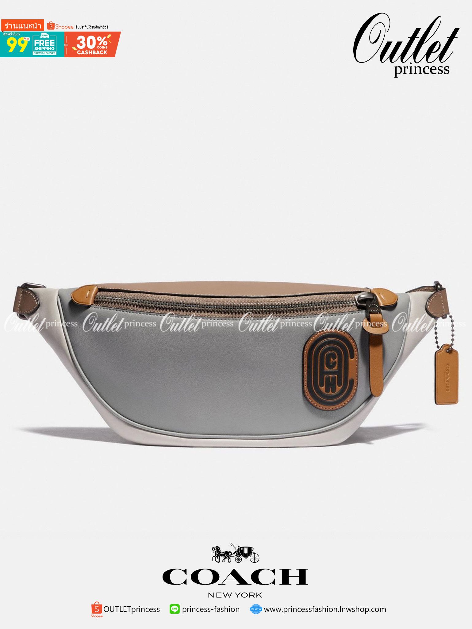OUTTLET 】Rivington Belt Bag In Colorblock With Coach Patch (F959) Silver รุ่นที่ถามกันมาเยอะเลยคะ! สวยงามใช้ได้ทั้งชาย//หญิงเลยจร้า 🌈 Coach Belt Bag ใบใหญ่คะ! กระเป๋าคาดอกด้านหน้า//คาดไปทางด้านหลัง//หรือคาดเอวได้ ตามแต่ความถนัดได้เลยนะคะ หนังแท้ น