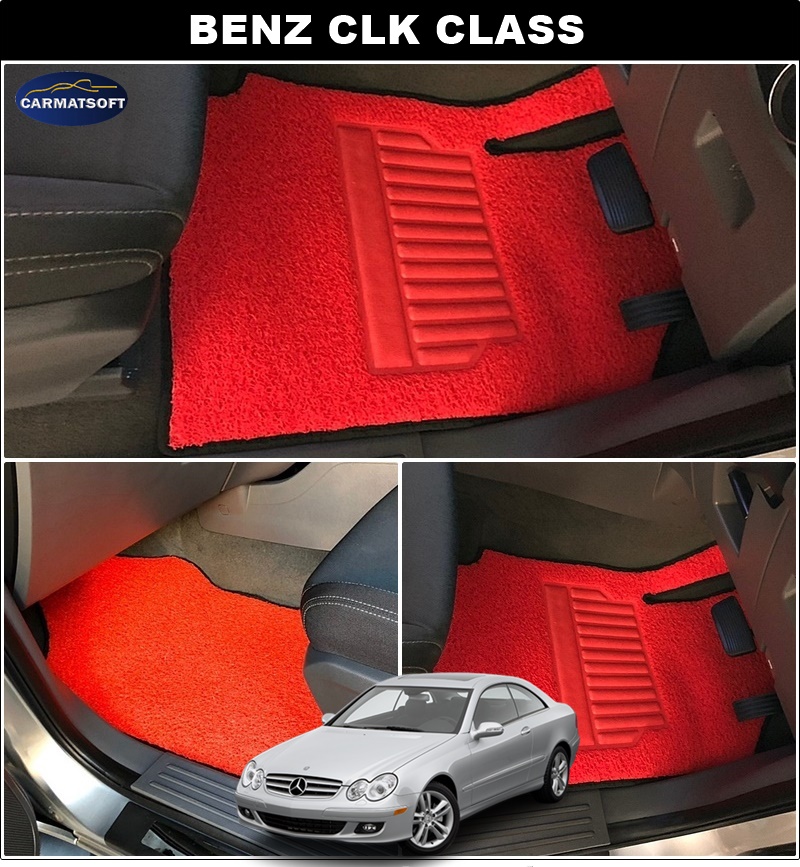 พรมไวนิลดักฝุ่น BENZ CLK W209 (2002-09) พรมดักฝุ่นในรถ เบ๊นซ์ ซีแอลเค เกรดA ใยหนานุ่มพิเศษ เข้ารูป 5ชิ้น