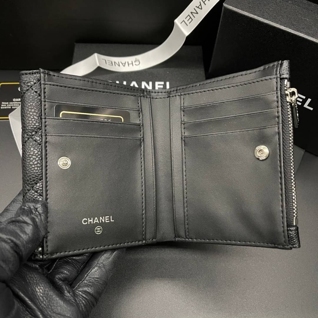 Chanel Wallet Trifold Caviar / Chanel Card Holder Zippy / Chanel Coin Zippy กระเป๋าสตางค์ชาแนลใบสั้น 3 พับ กระเป๋าใส่ธนบัตร บัตร ใส่เหรียญ ภายในตามรูป เกรดออริจินอล ภาพถ่ายจากงานขายจริง ใช้งานต่างประเทศได้