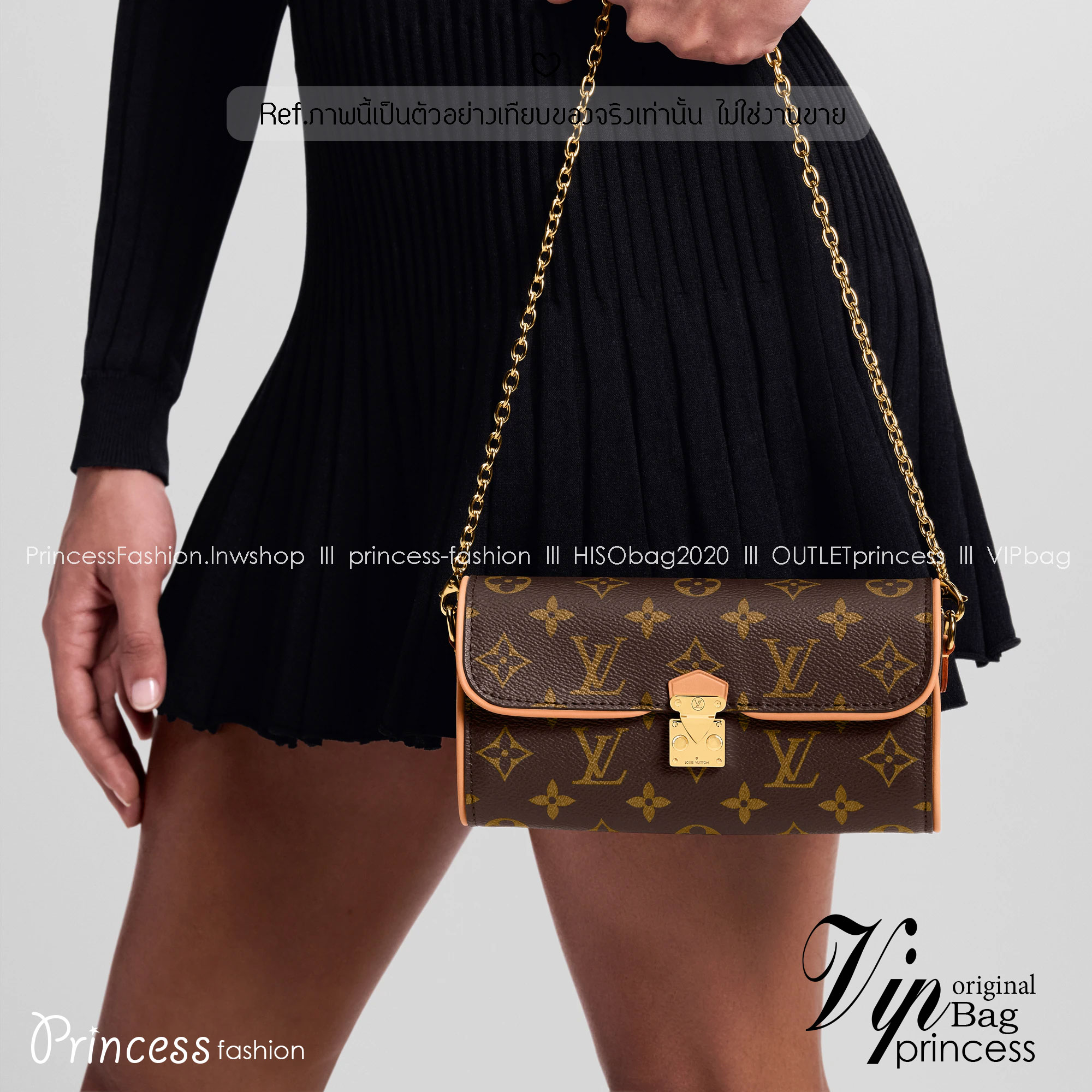 ORI หนังแท้ | LV Pochette Camille bag กระเป๋าสะพายใบเล็กน่ารัก Monogram Canvas ดีไซน์วินเทจ เปิดตัวในแฟชั่นโชว์คอลเลกชันประจำฤดูกาล Spring-Summer 2000