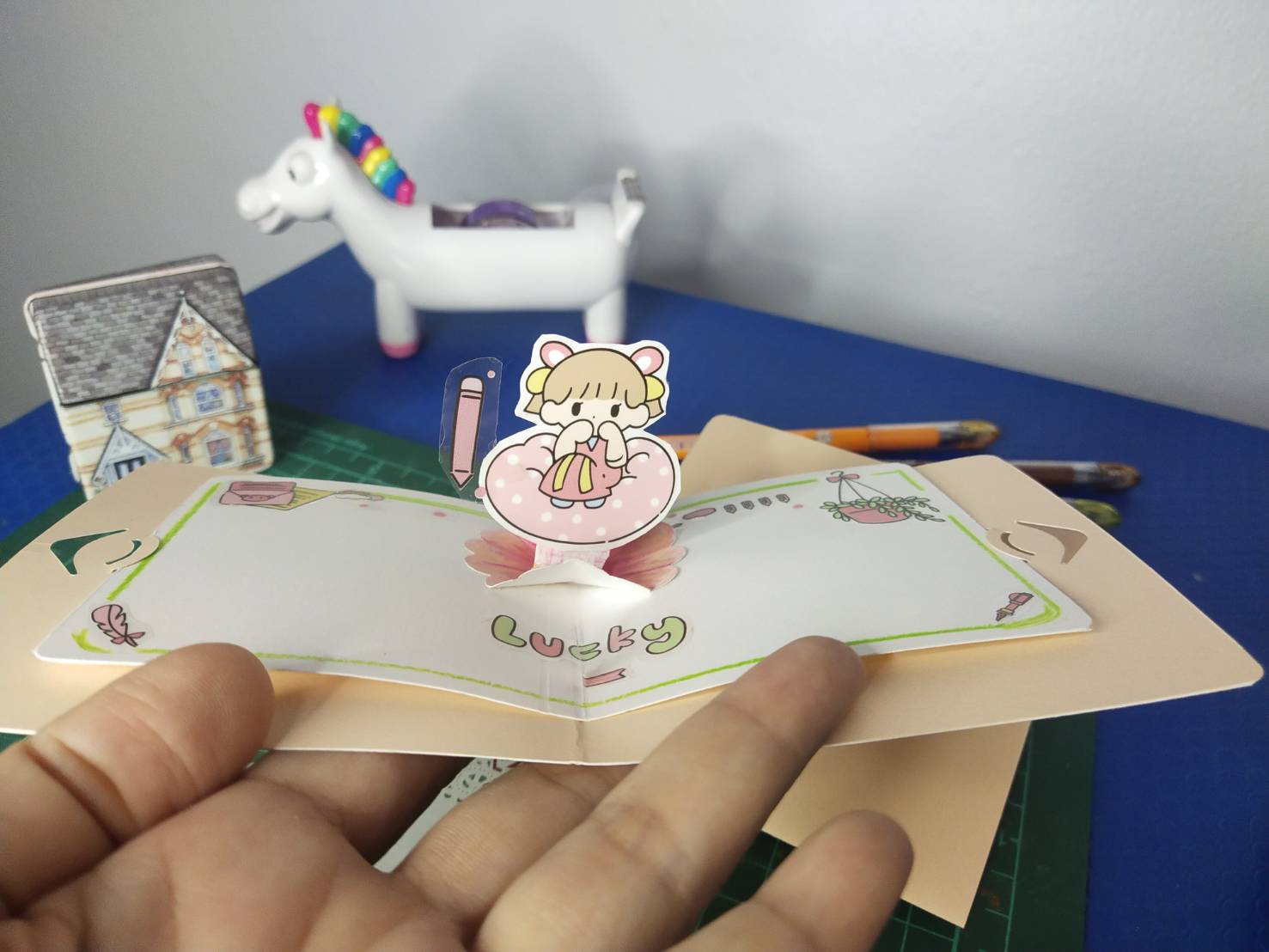 การ์ดน่ารัก ป๊อปอัพ Diy 10.5cm