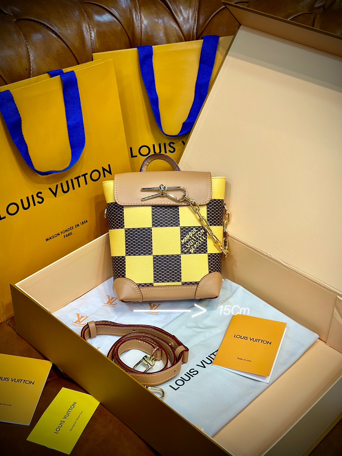 LV Nano Steamer Bag Monogram Craggy กระเป๋าสะพายดีไซส์วินเทจลายใหม่ สวยงามหรูหรา โดดเด่นสะดุดตาเป็นเอกลักษณ์ เกรดออริ