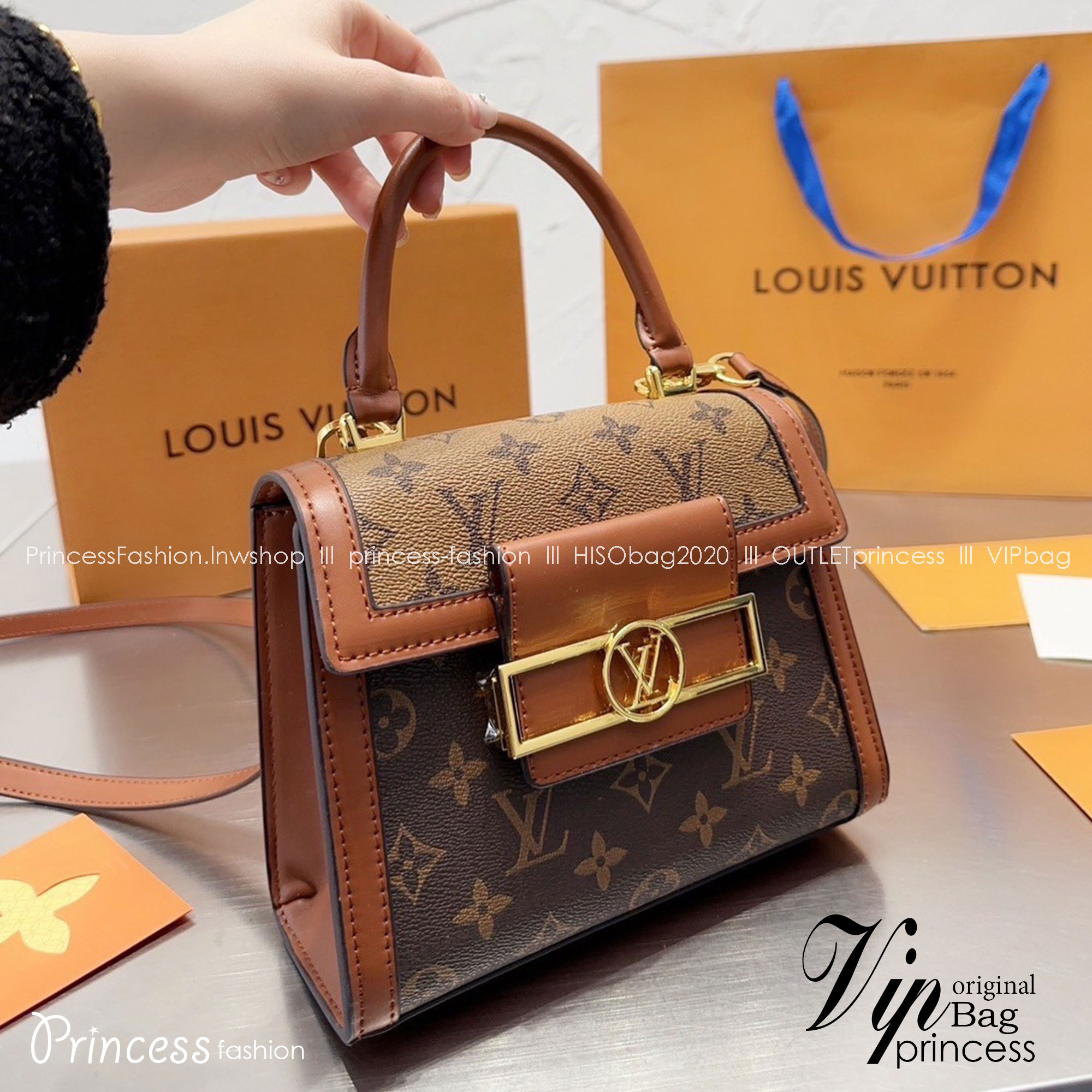 LV Dauphine Capitale Bag / LV HandBag กระเป๋าสะพายข้าง พร้อมหูจับในตัวใช้งานว่าย พิมพ์ลายโมโนแกรมสุดหรูจากแบรนด์ดัง ภายในจุของได้เยอะ ขนาดกำลังสวย ใช้เป็น every look ได้เลยค่ะ ใบนี้คือสวยหรู คุ้มสุดๆไม่ควรพลาดเลยค่า