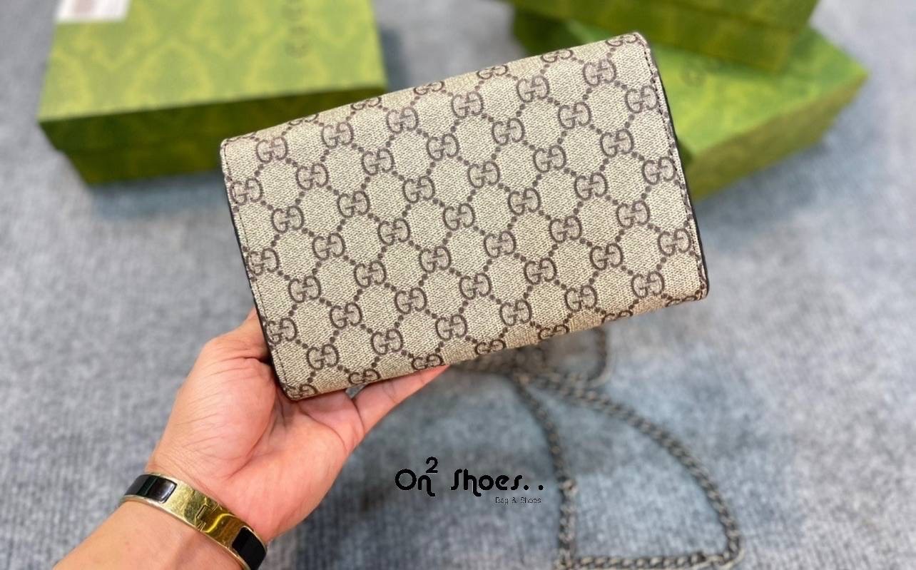 GUCCI Dionysus GG chain wallet / GG Dionysus Wallet พร้อมส่งที่ไทย งานสวยเลยค่า ขนาดกำลังน่ารัก อะไหล่สั่งผลิตเฉพาะรุ่น สะพายขึ้นไหล่คือสวยหรูเลยค่า