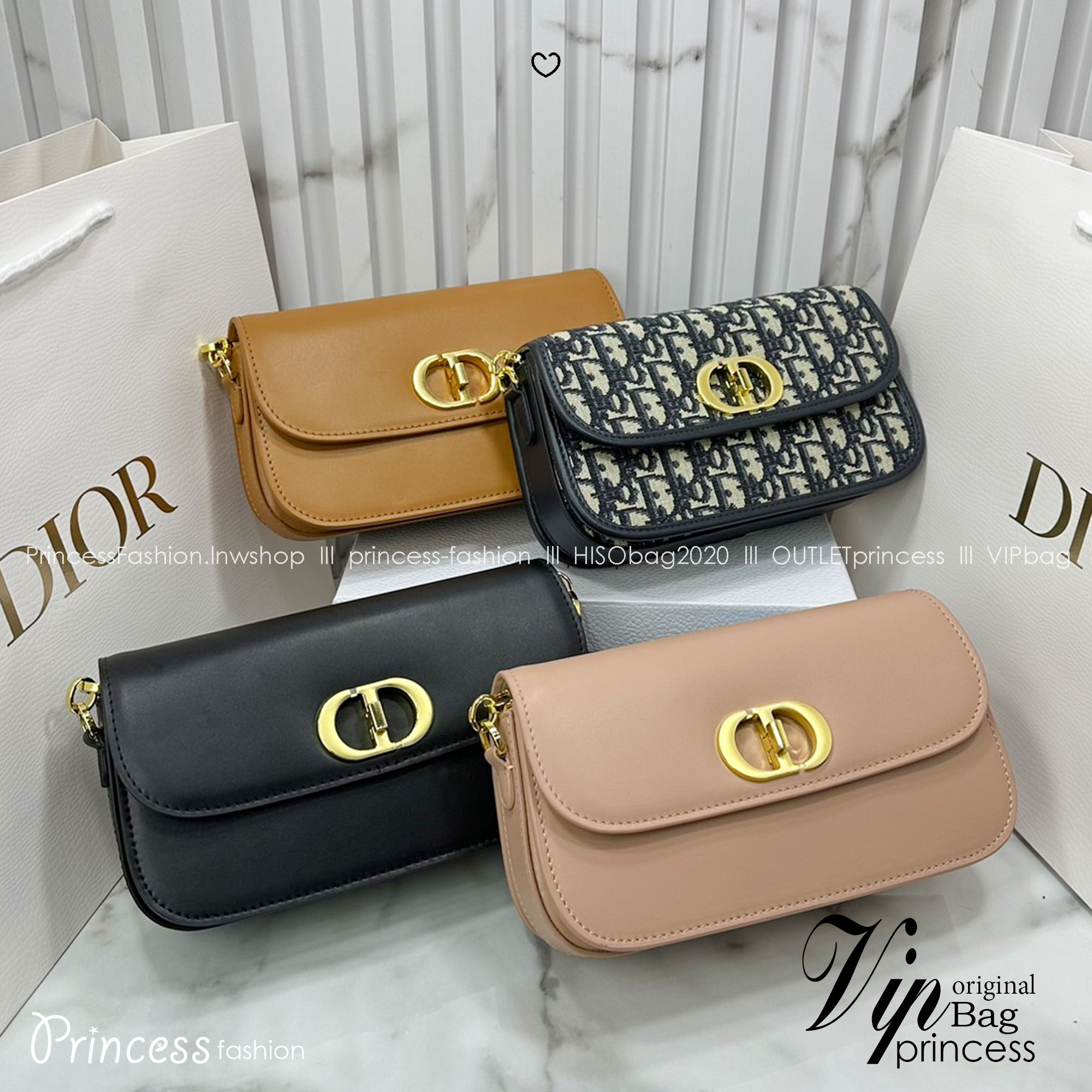 DIOR 30 Montaigne Avenue Bag Box Leather Bag กระเป๋าสะพายรูปดีไซน์สุดคลาสสิกและสง่างาม หรูหราตามเอกลักษณ์แบรนด์ เกรดท็อปไฮเอน 1:1 ใช้งานต่างประเทศได้