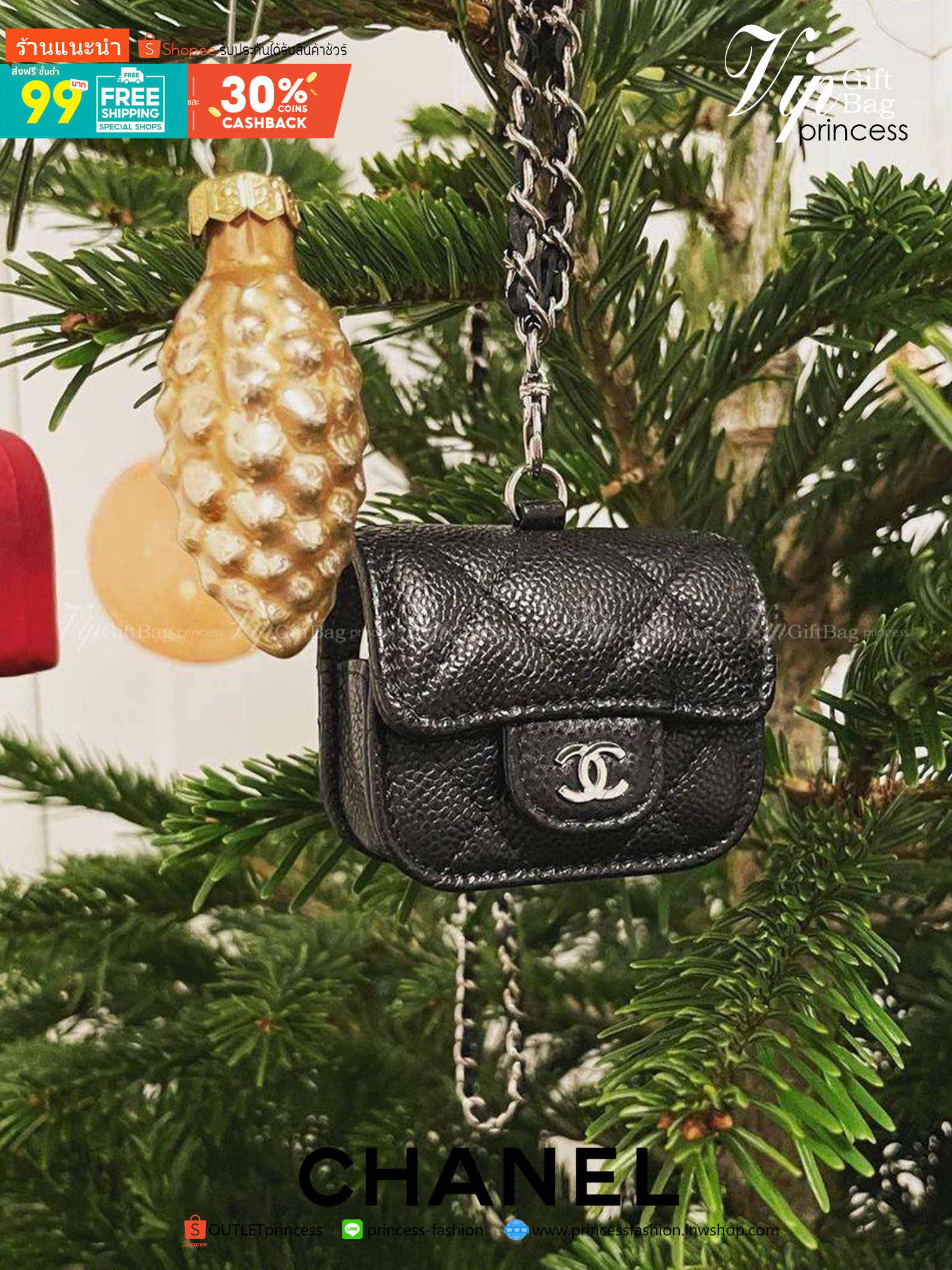พรีเมี่ยมกิ๊ฟแท้ 100% 】CHANEL MINI BLACK CAVIAR BAG VIP GIFT WITH PURCHASE (GWP) พรีเมี่ยมกิ้ฟ Chanel Lotte Duty Free รุ่นใหม่ล่าสุดไอเท็มแนะนำ กำลังฮิตสุดๆวัสดุหนังคาเวียร์สุดคลาสสิคเปิดปิดด้วยฝาปิดกระดุม ด้านหน้าประดับโลโก้แบรนด์อะไหล่เงินสวยหรูดูดีมาพร